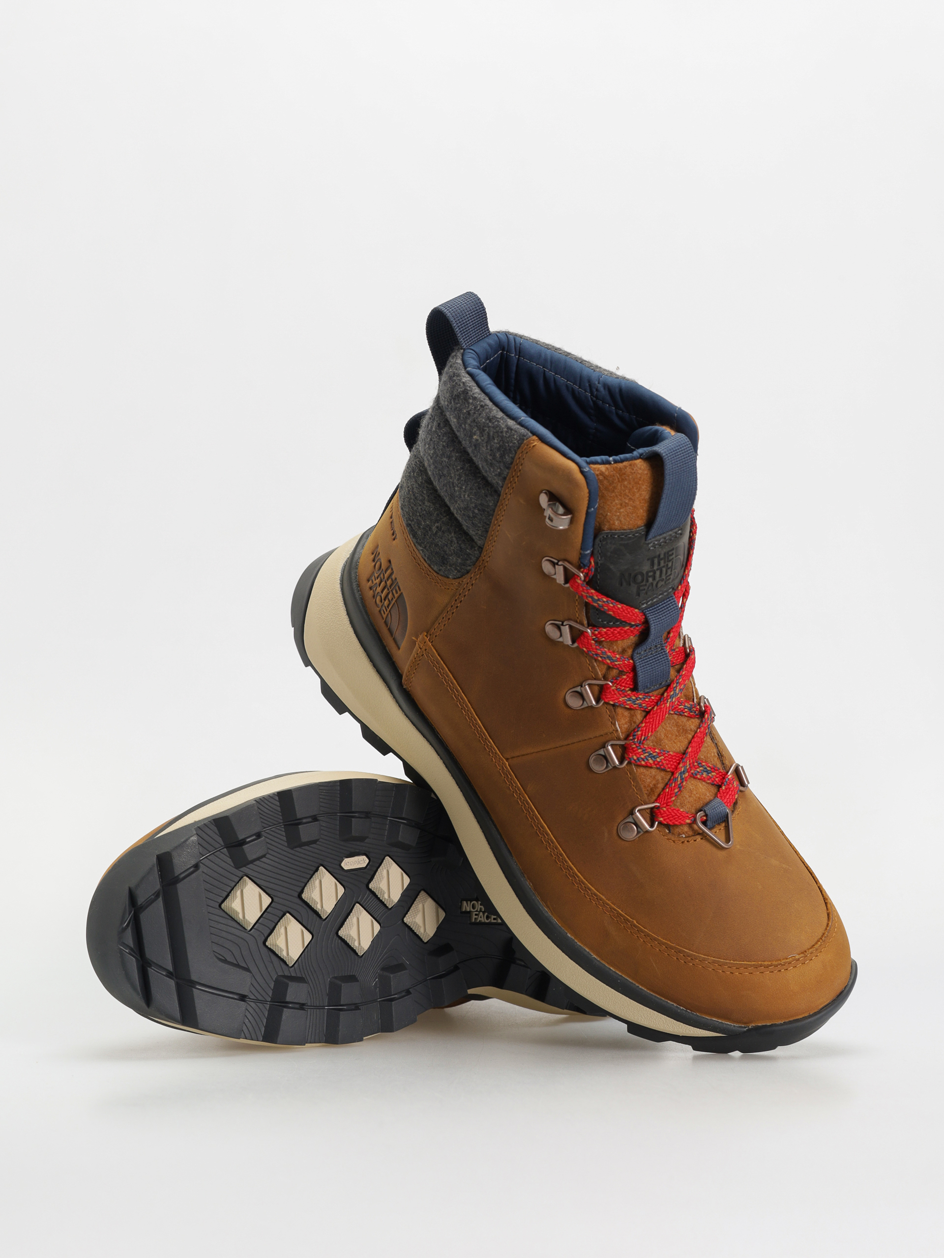 Pantofi The North Face Bergen Leather Wp (timber tan/tnf red)