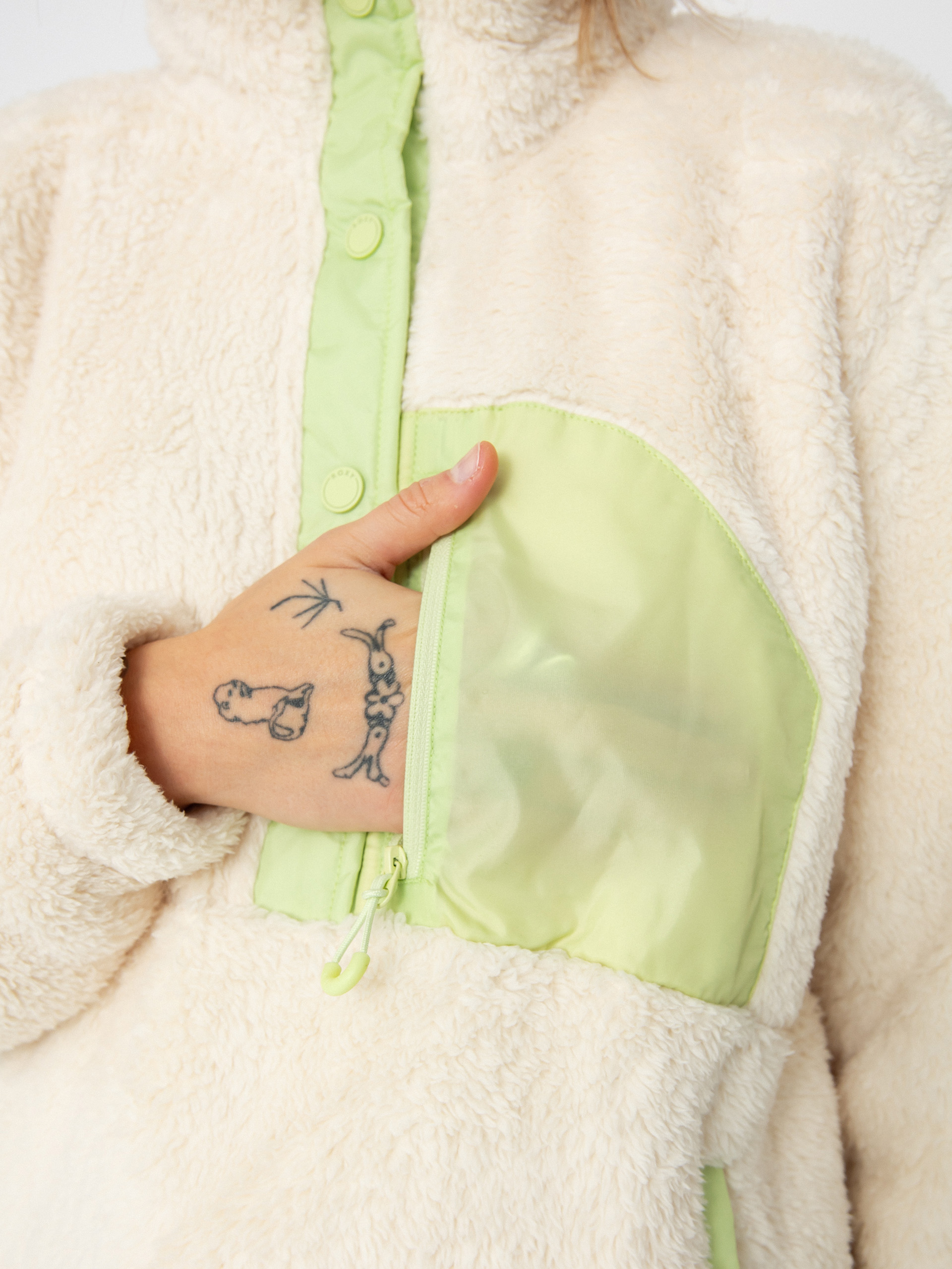 Pentru femei Hanorac din fleece Roxy Alabama (buttercream)