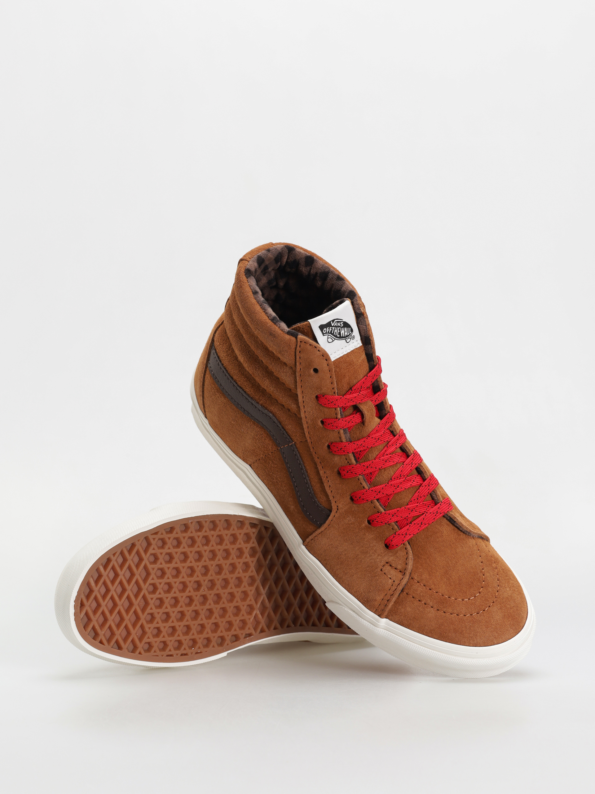 Pantofi Vans Sk8 Hi (pig suede plaid glazed ginger)