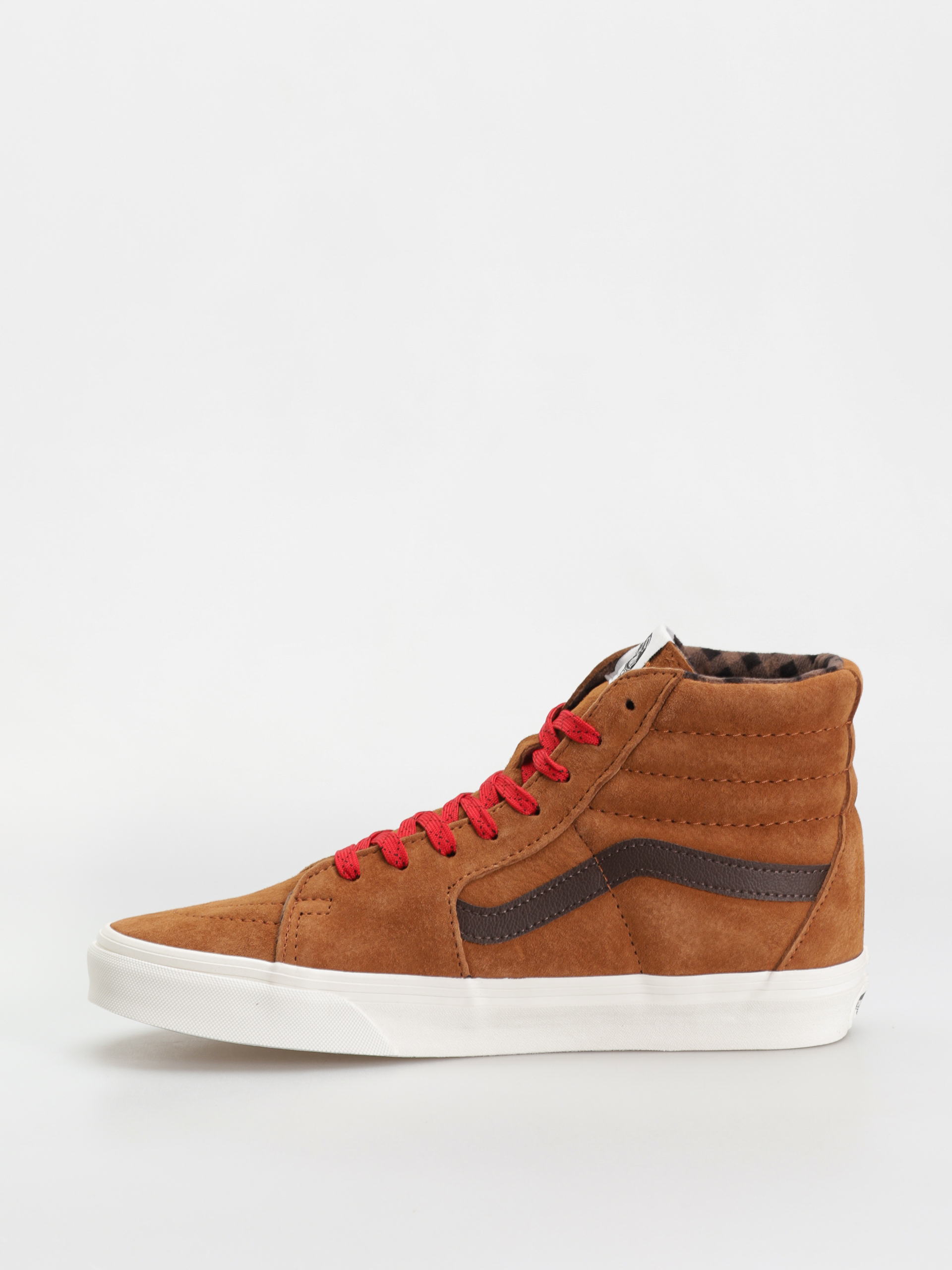 Pantofi Vans Sk8 Hi (pig suede plaid glazed ginger)