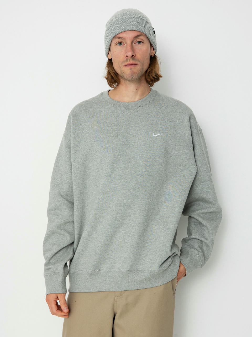 Hanorac Nike SB Solo Swoosh (dk grey heather/white)