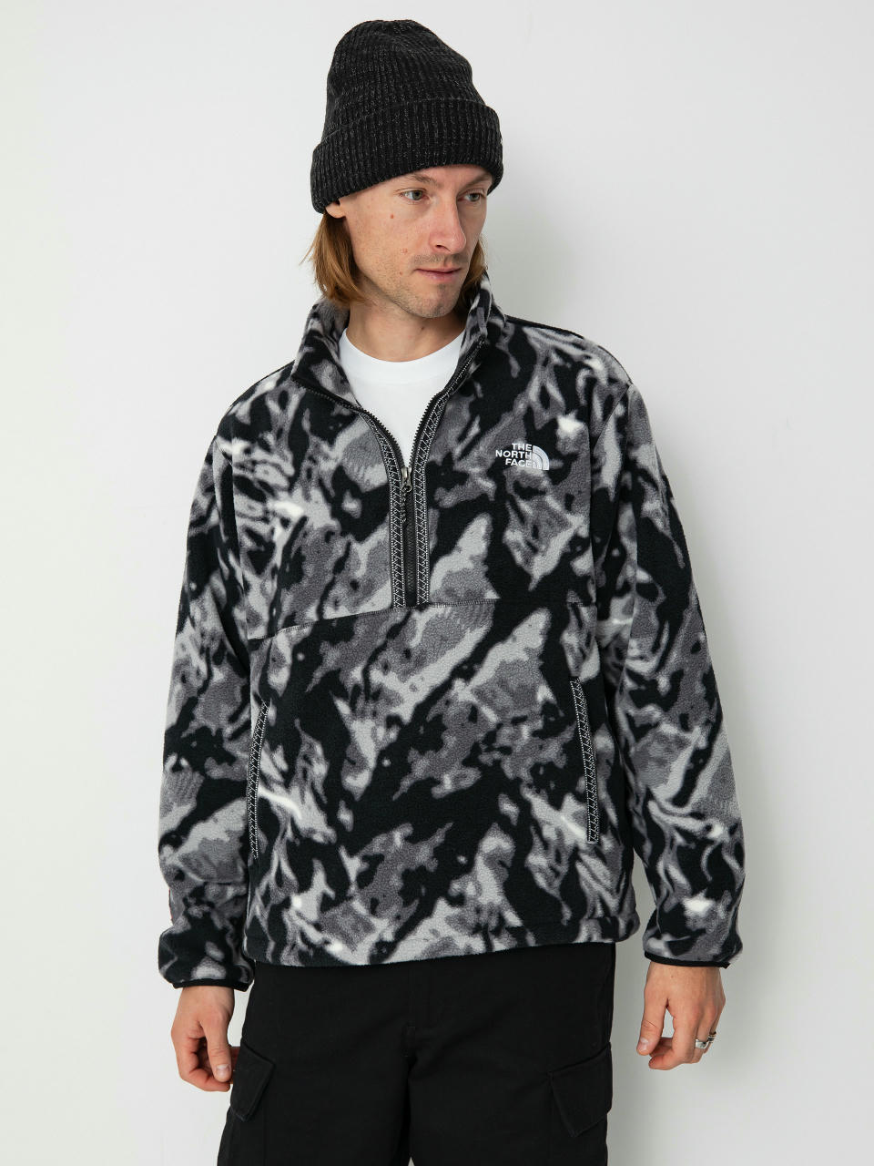 Hanorac din fleece The North Face Tnf Fleeski 1/4 Zip (tnf black 3d summit mes)