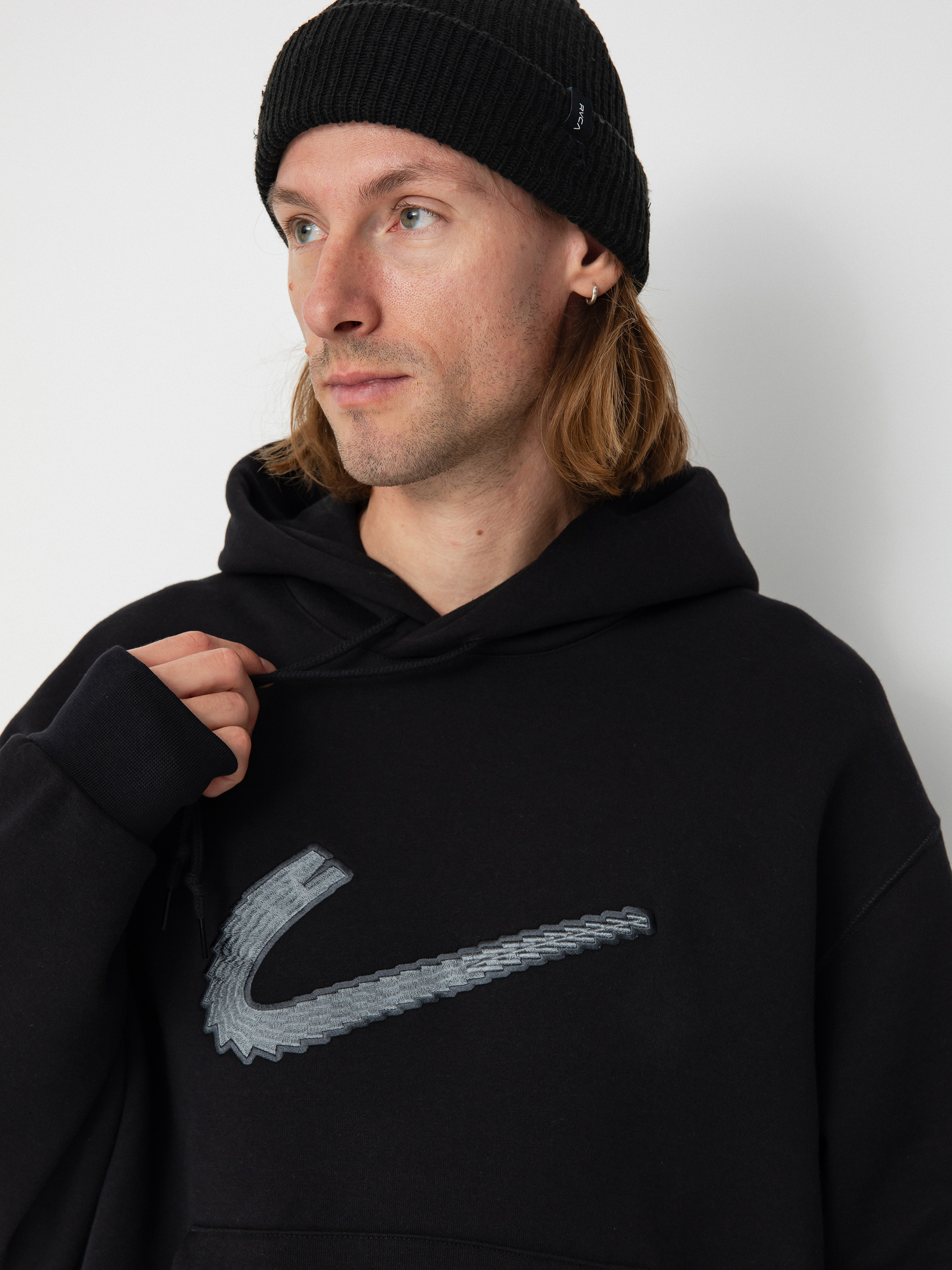 Hanorac cu glugă Nike SB Flc N Swoosh HD (black/white)