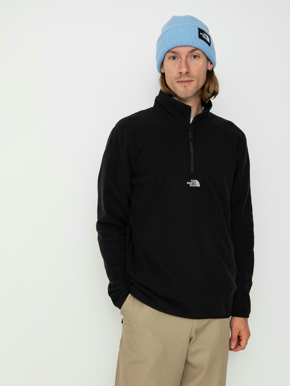 Pentru bărbați Hanorac din fleece The North Face Glacier 1/4 Zip Embroidered Logo (tnf black npf)