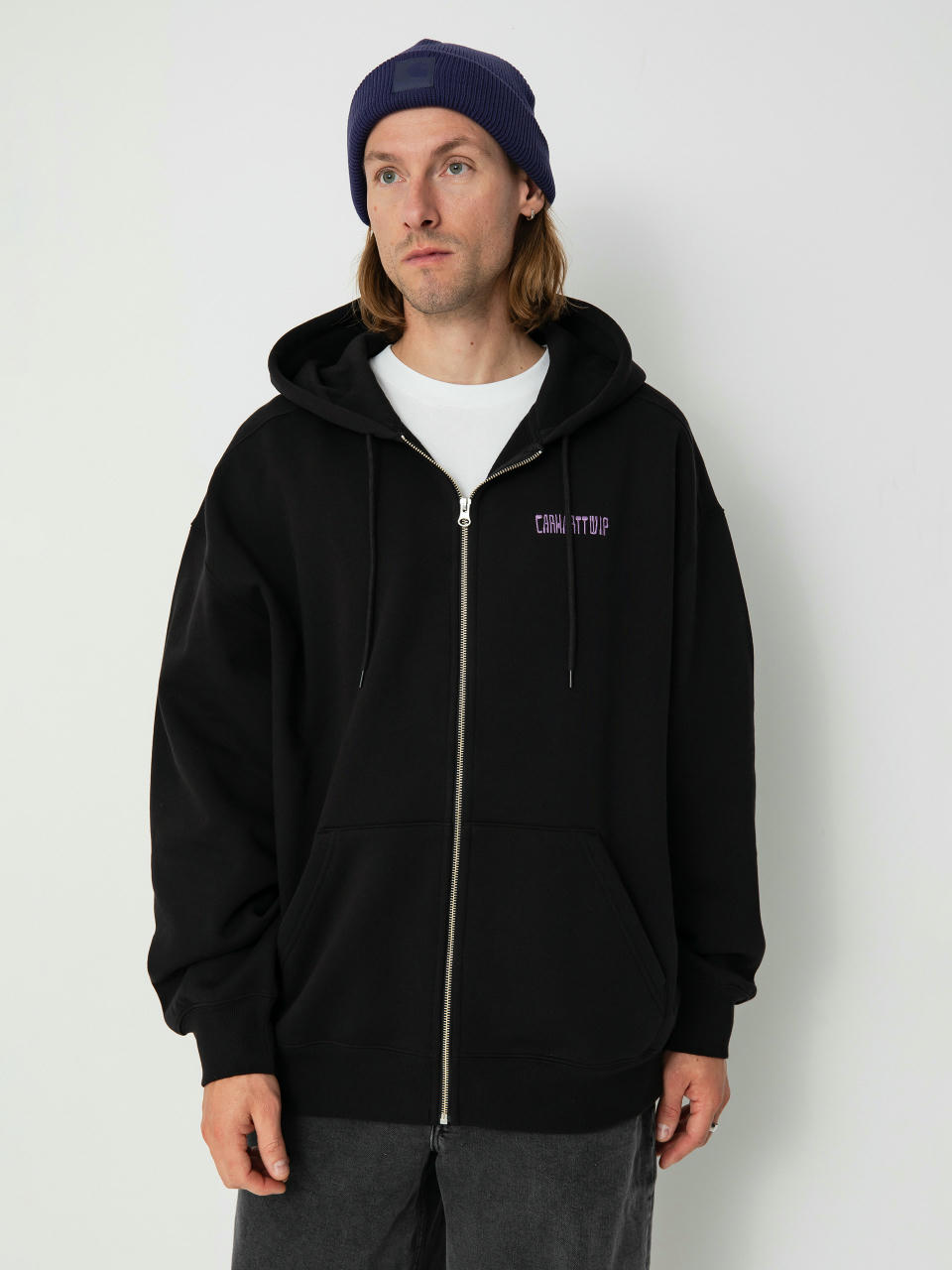 Hanorac cu glugă Carhartt WIP Think Tank ZHD (black/purple)