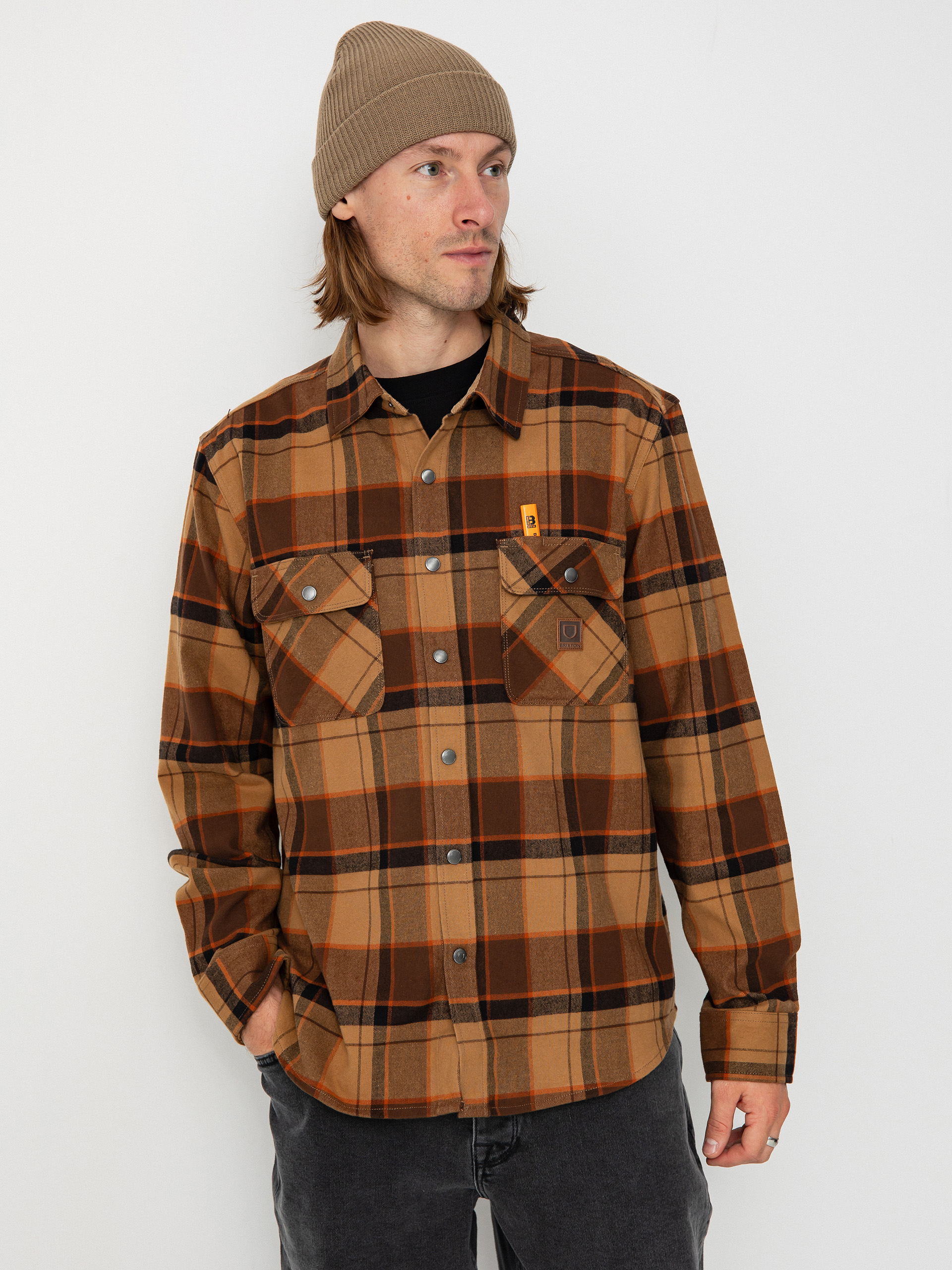 Cu0103mau0219u0103 Brixton Builders Bowery Str Wr Ls (burro brown/pinecone brown/bla)