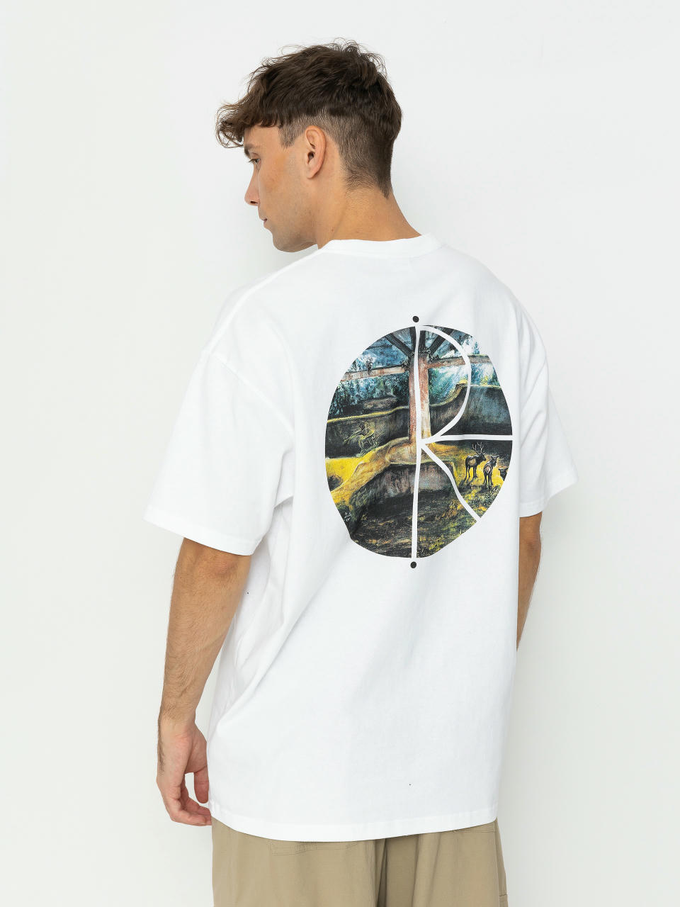 Tricou Polar Skate Fill Logo Burnside 2084 (white)