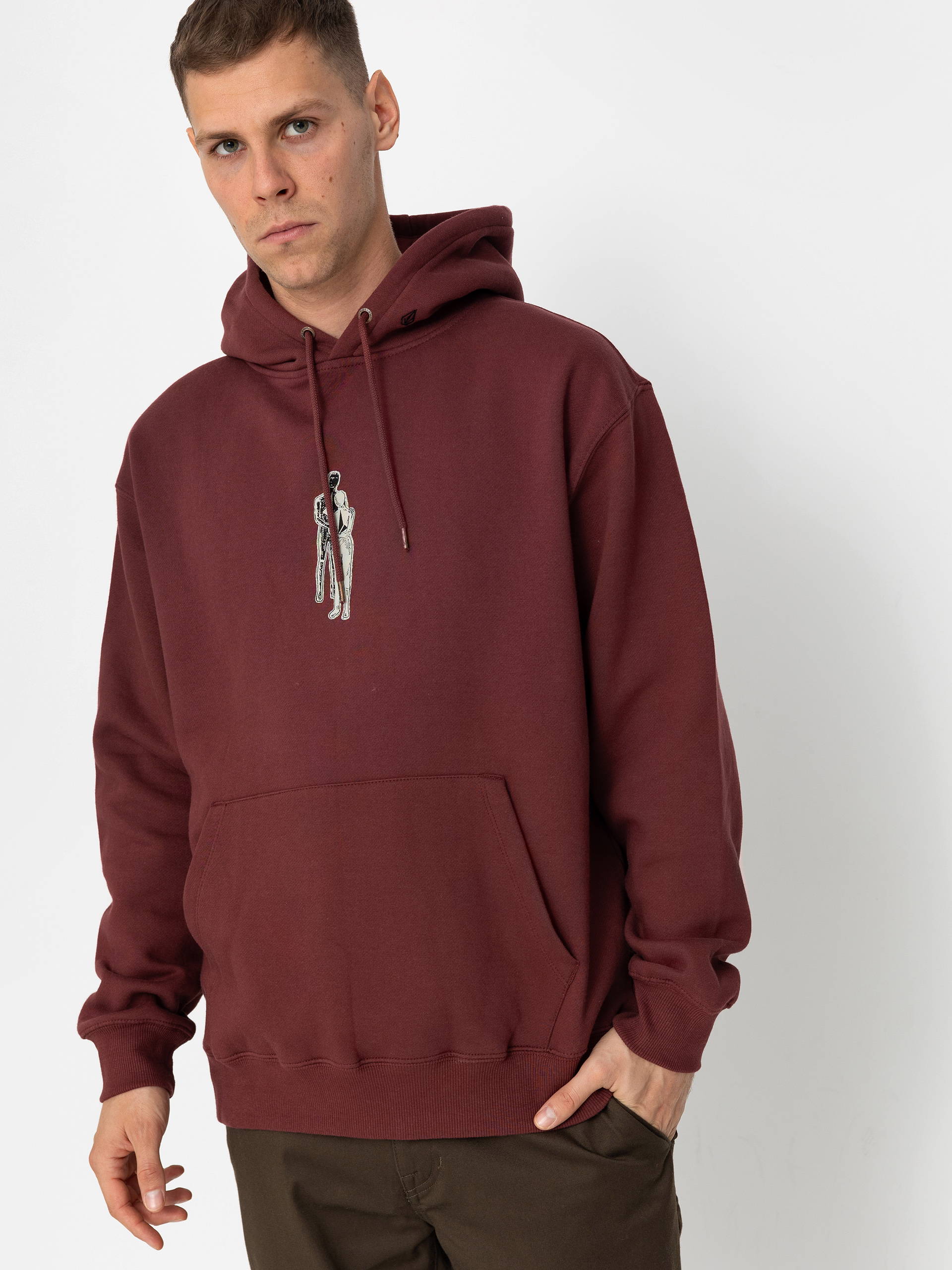 Hanorac cu glugă Volcom Watanite HD (merlot)