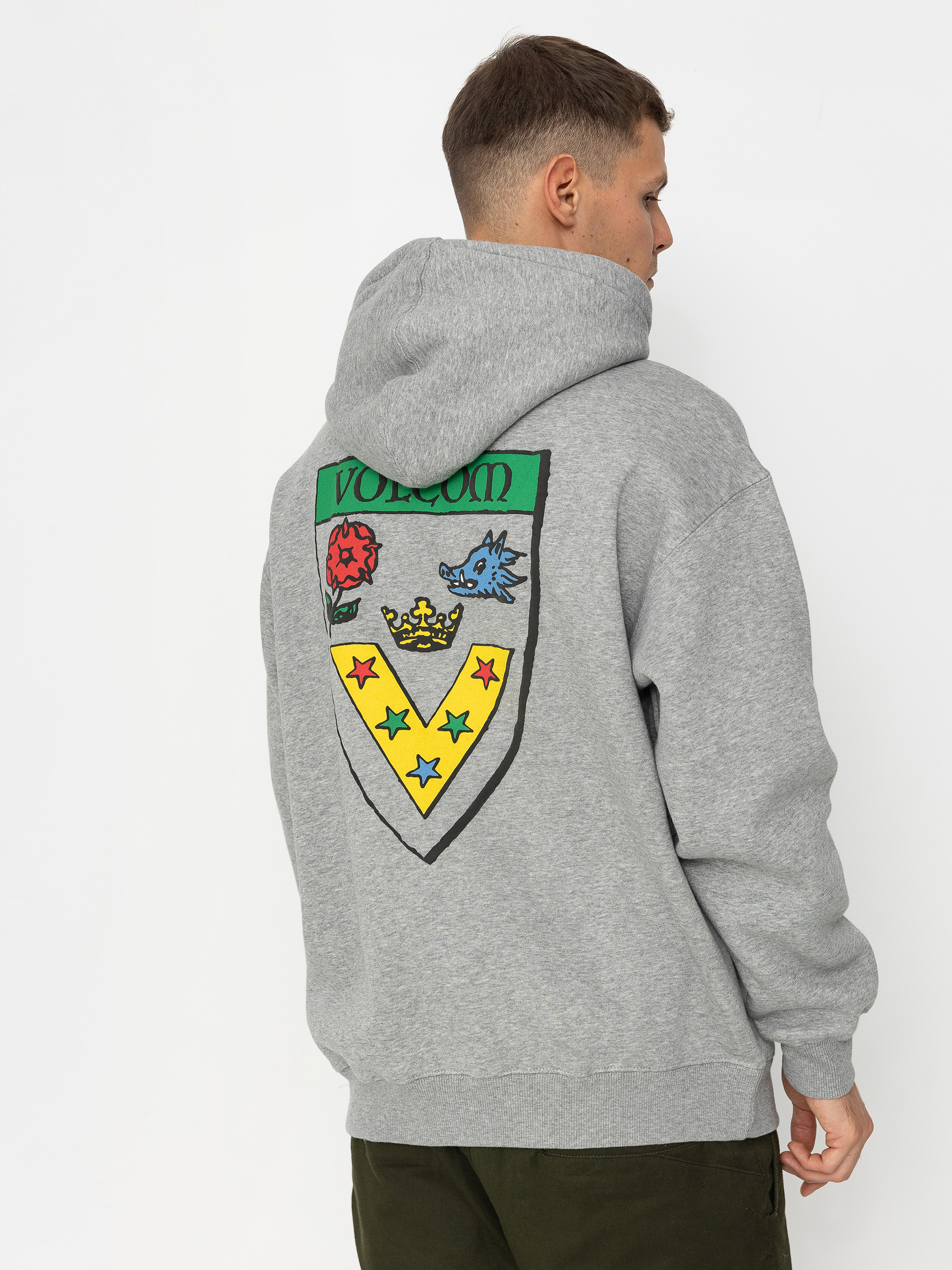 Hanorac cu glugă Volcom Fergadelic HD (heather grey)