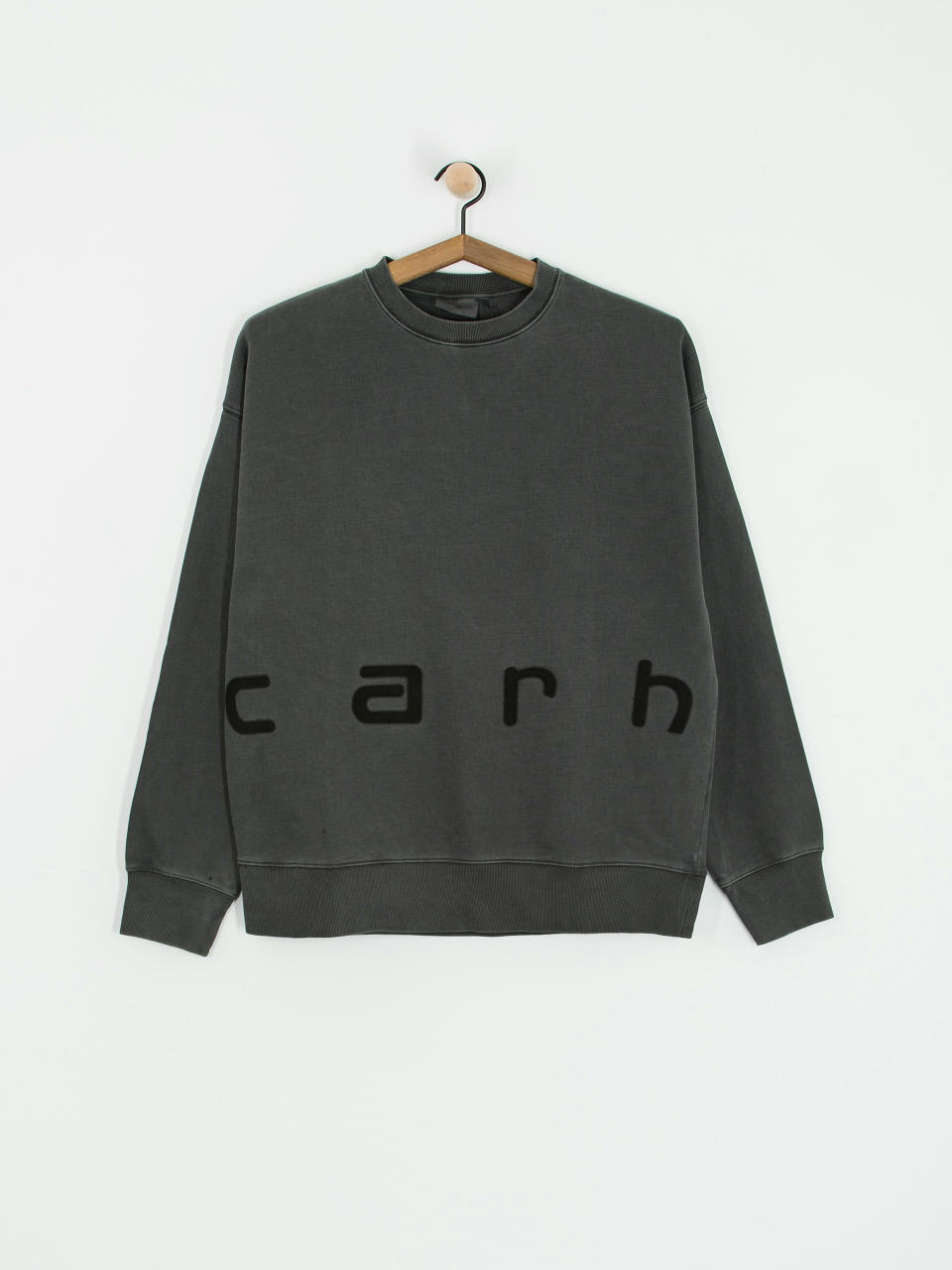 Hanorac cu glugă Carhartt WIP Felt Script (black/black garment dyed)