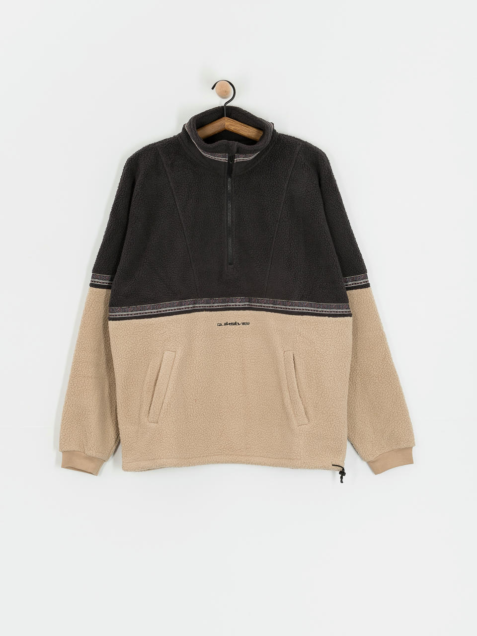 Hanorac din fleece Quiksilver Take Us Back Block (plaza taupe)