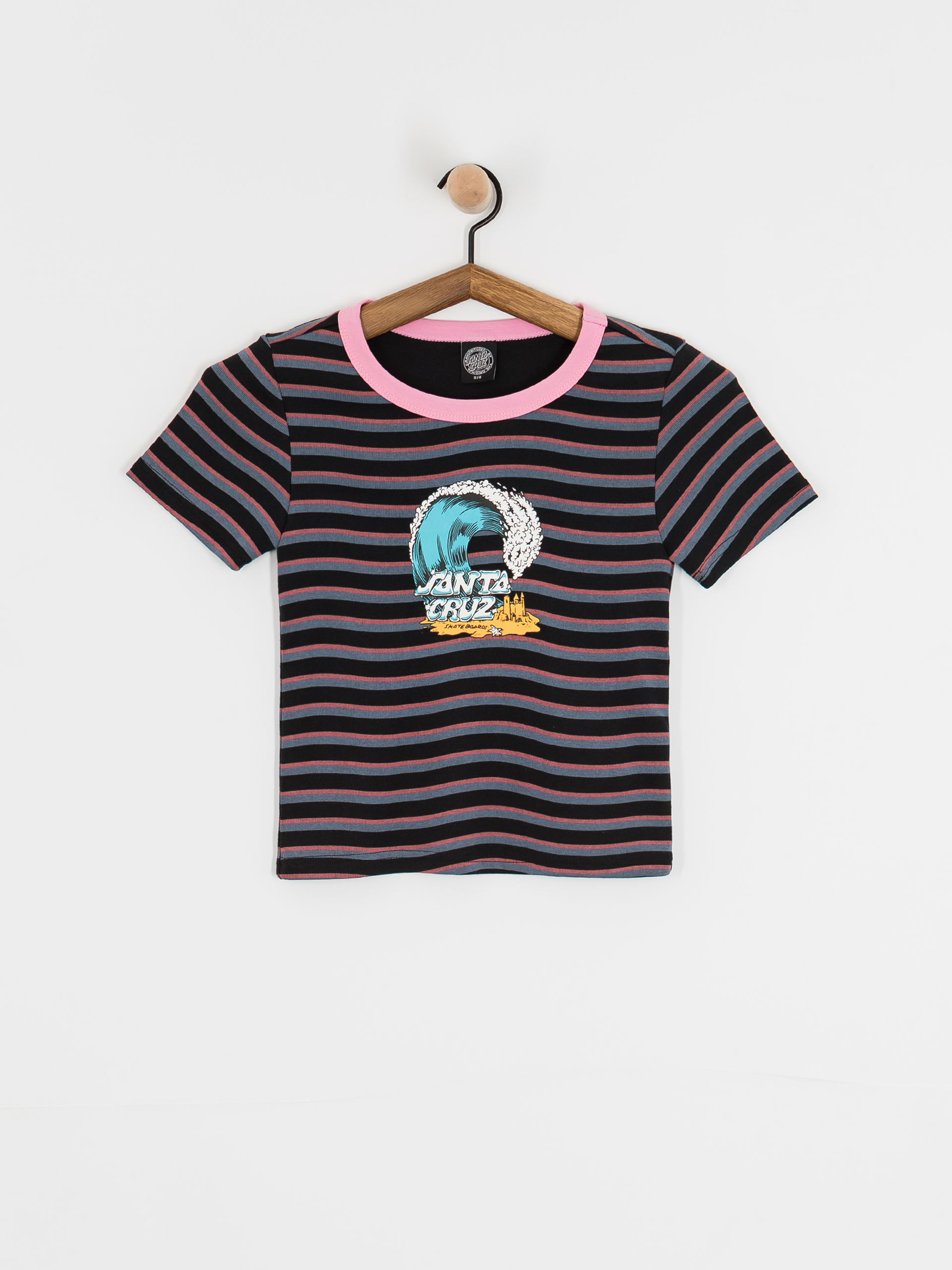 Tricou Santa Cruz Onshore Front Wmn (black wave stripe)