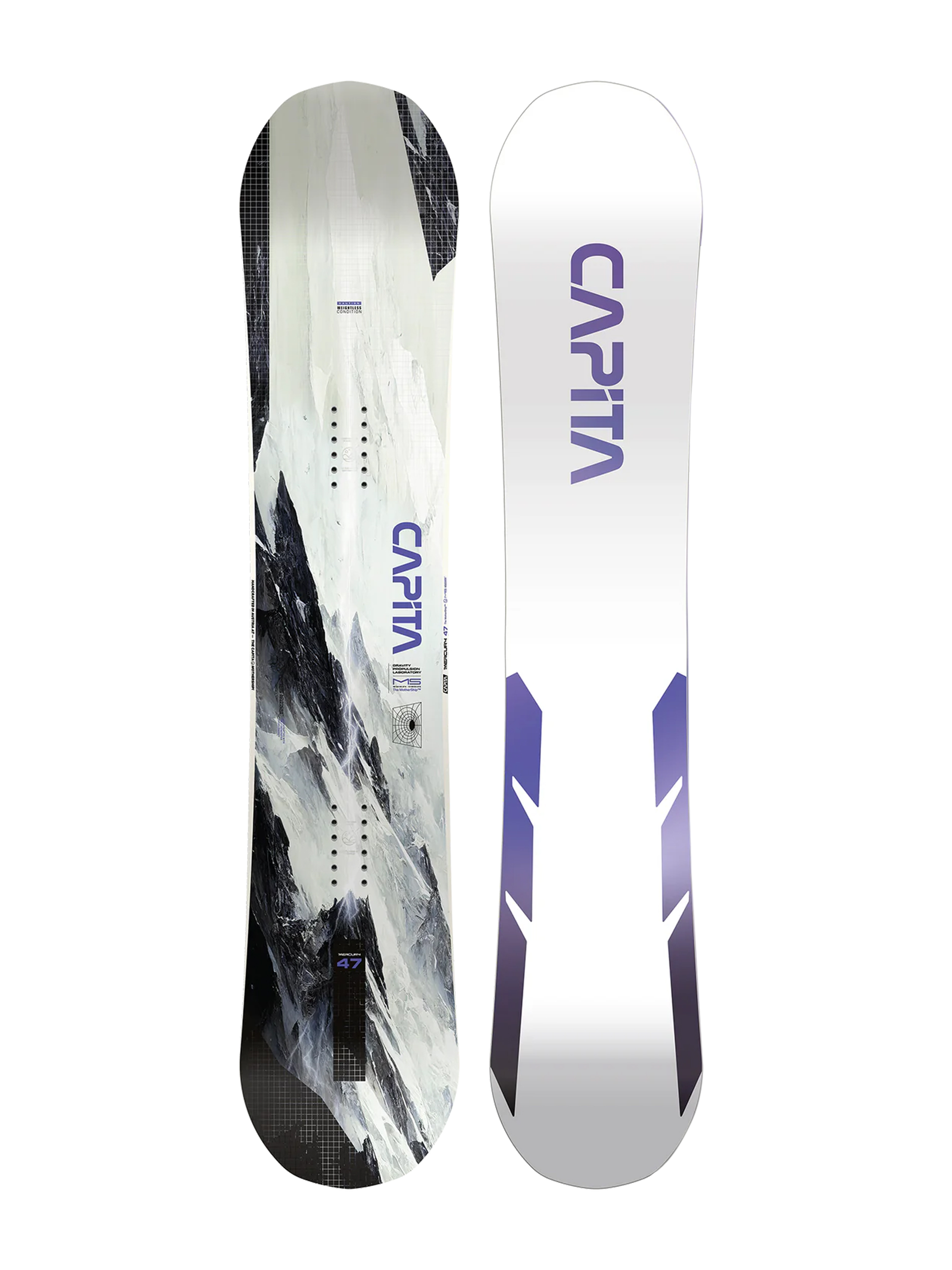 Snowboard Capita Mercury - alb, negru (white/violet)