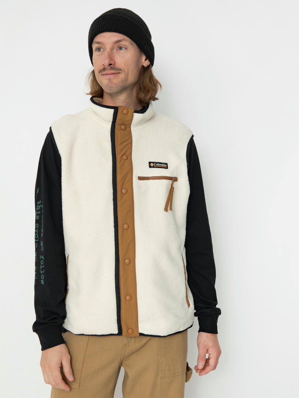 Pentru bărbați Hanorac din fleece Columbia Helvetia II Vest (chalk)