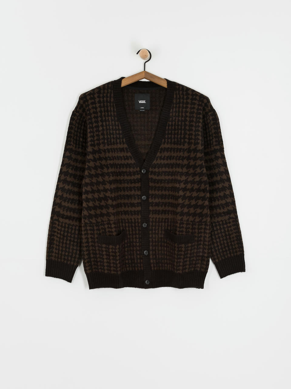 Pulover Vans Houndstooth Cardigan (black/turkish coffee)