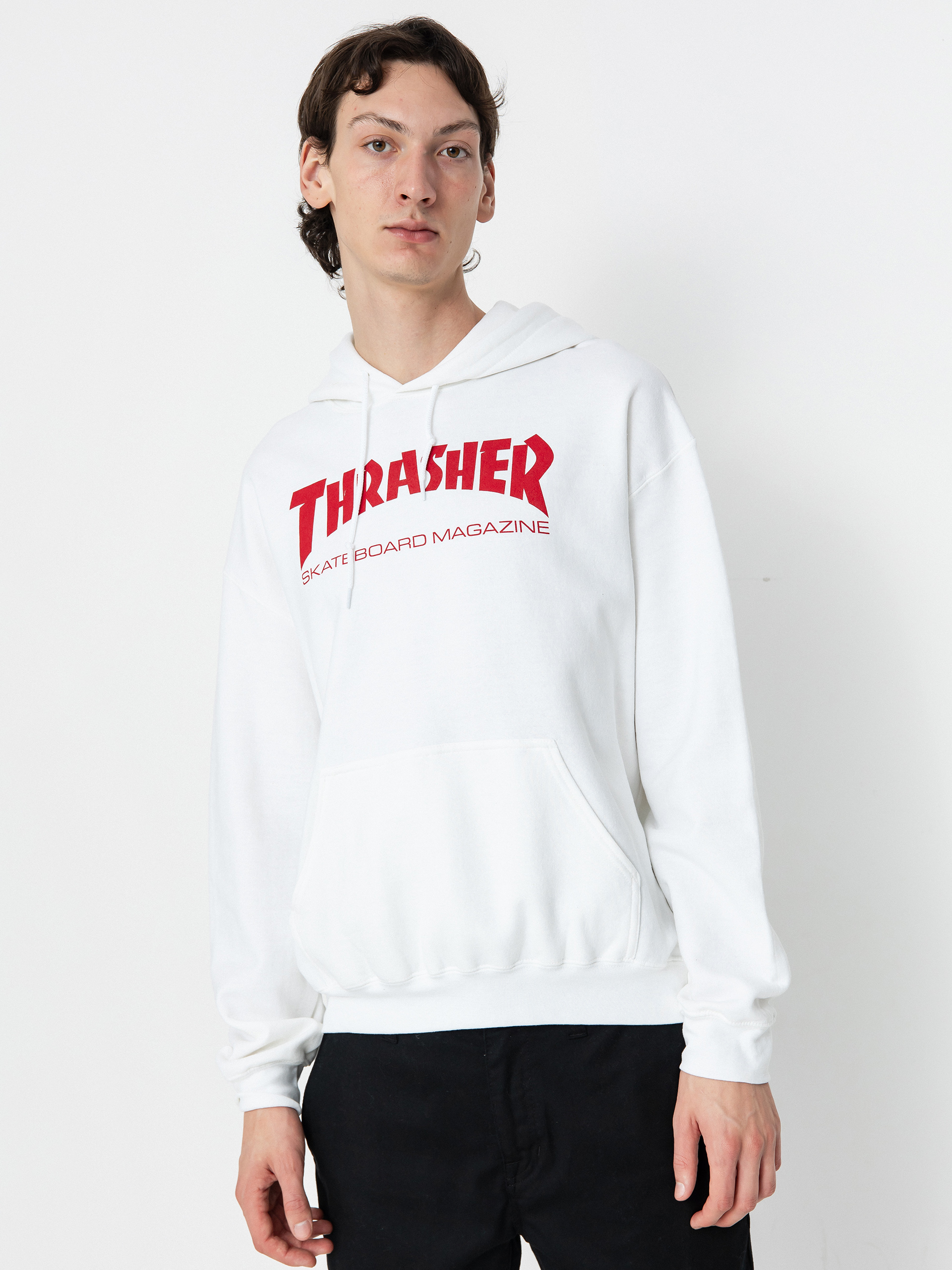 Hanorac cu glugu0103 Thrasher Skate Mag HD (white/red)