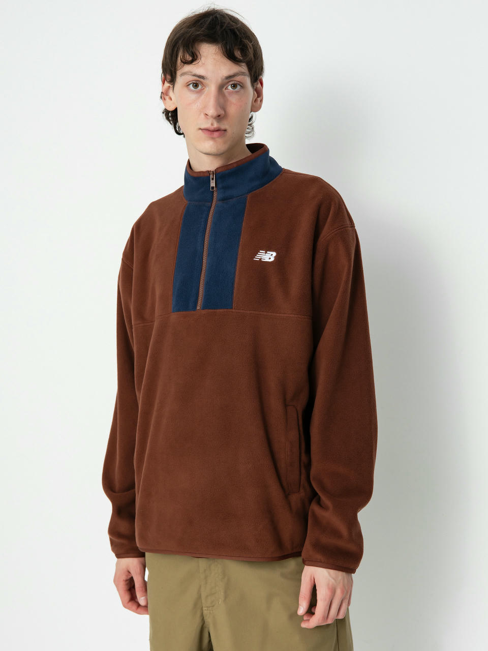 Pentru bărbați Hanorac din fleece New Balance Fleece 1/2 Zip (richoak)