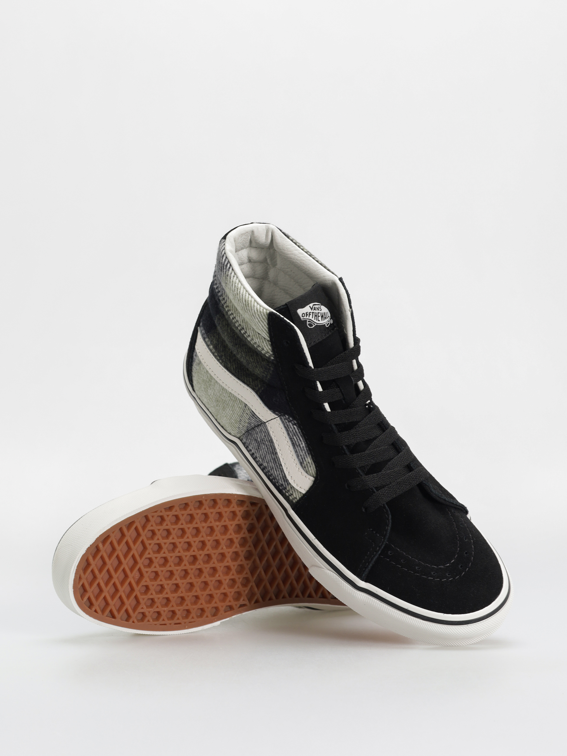 Pantofi Vans Sk8 Hi (brushed plaid olive/black)