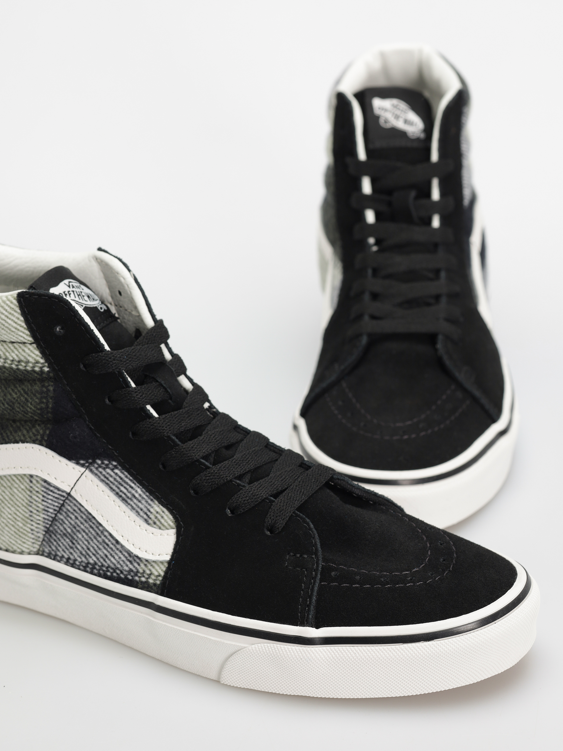 Pantofi Vans Sk8 Hi (brushed plaid olive/black)