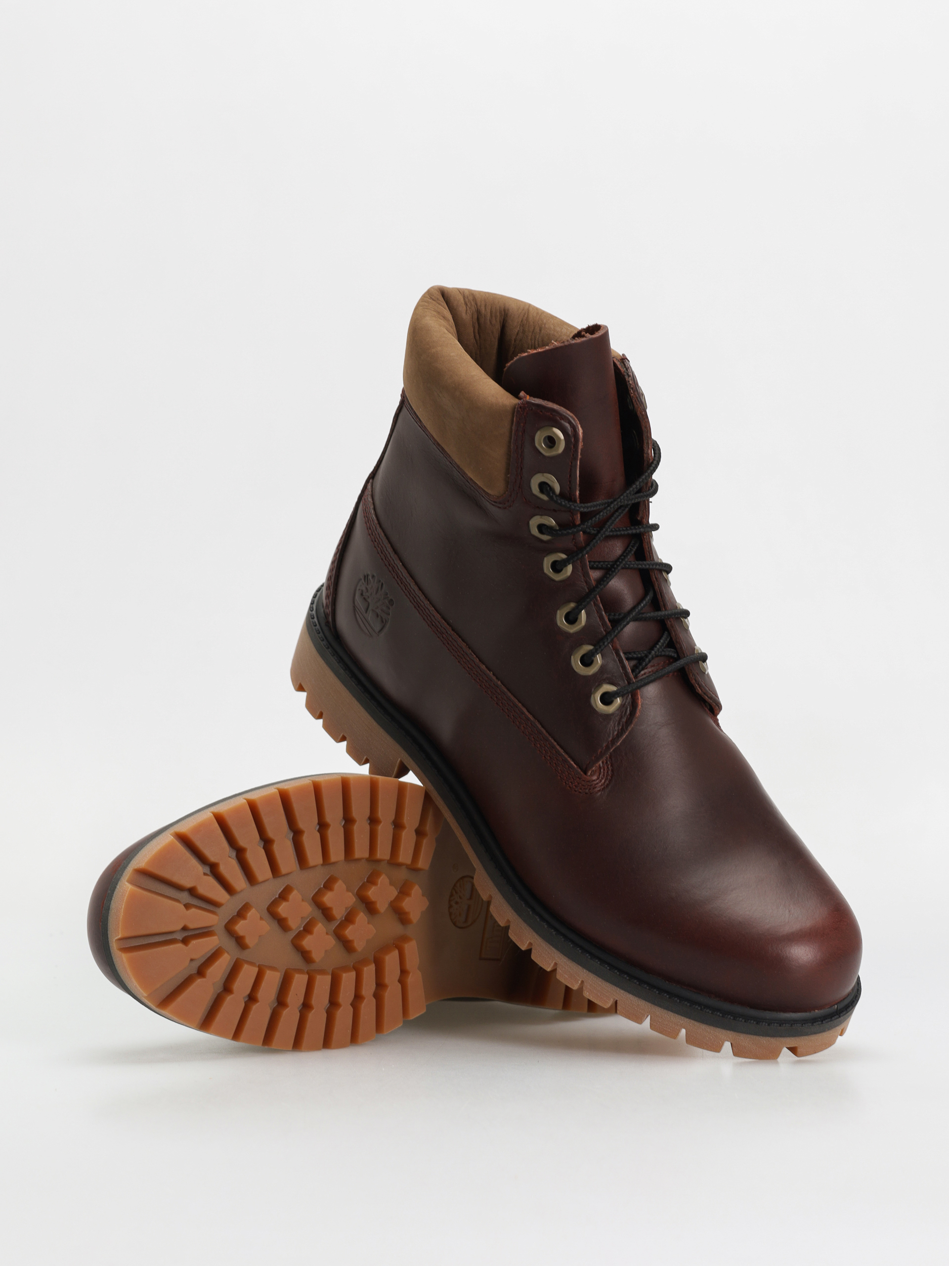 靴 TIMBERLAND HS3EYE LUG 50009-648 BURGUNDY Timberland 50009 Authentics 3-Eye Classic Lug Boat Shoe - Red