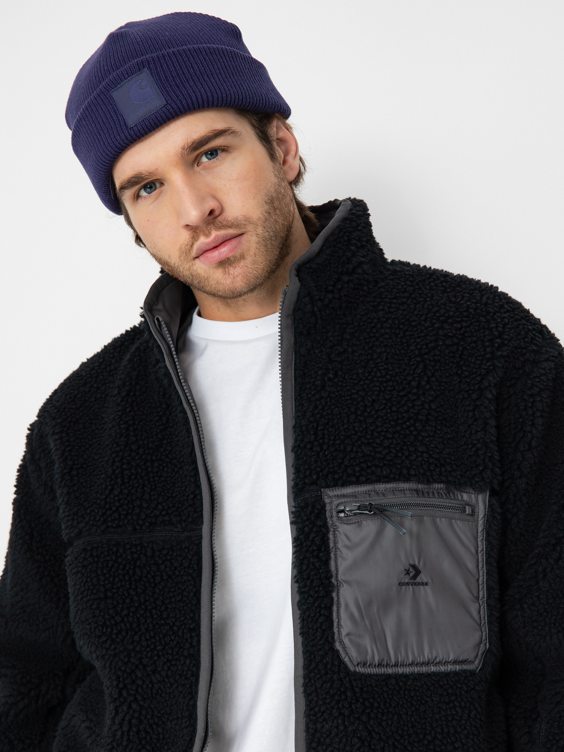 Geacă Converse Reversible Sherpa (converse black / dark matter)