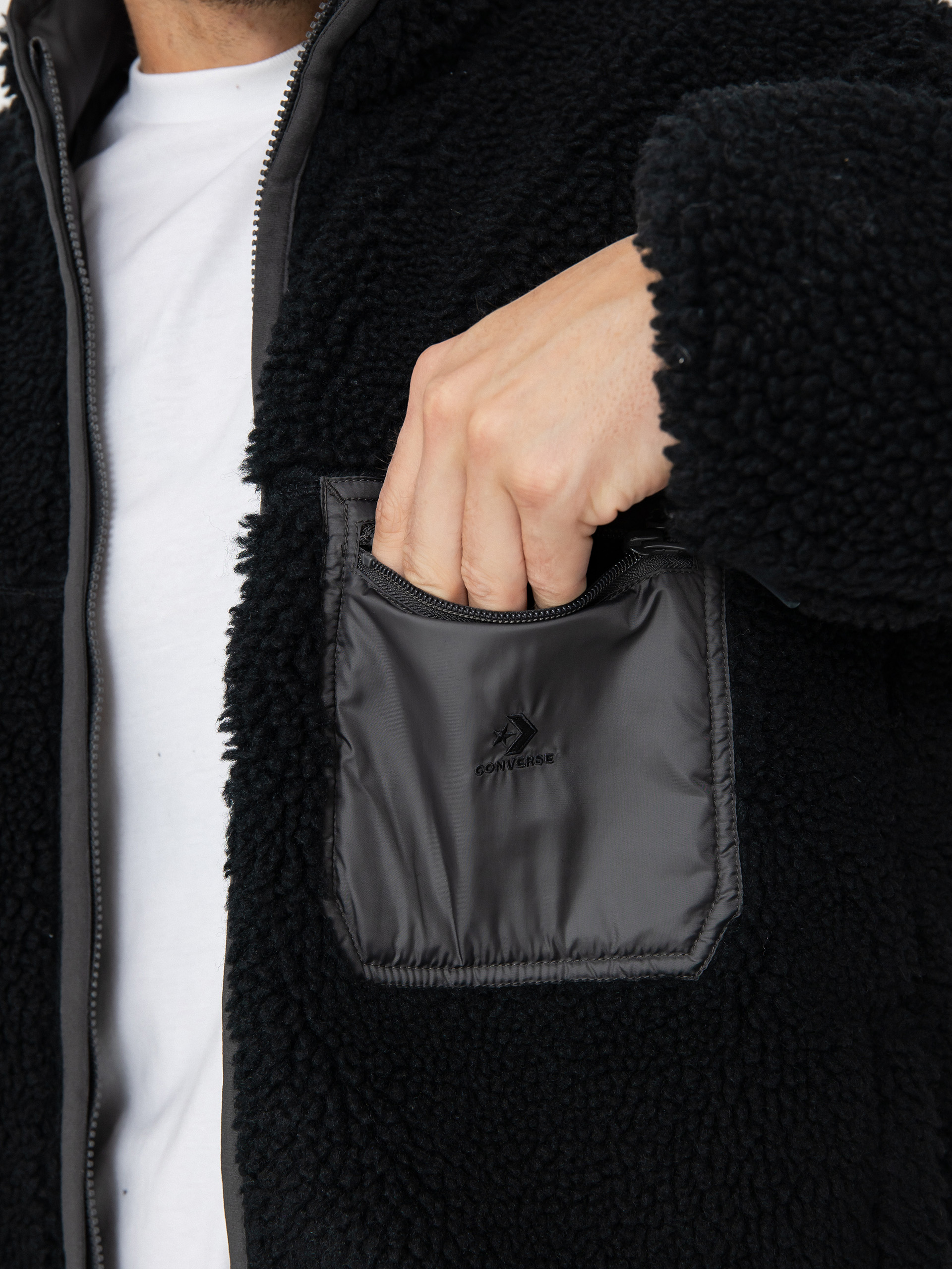 Geacă Converse Reversible Sherpa (converse black / dark matter)