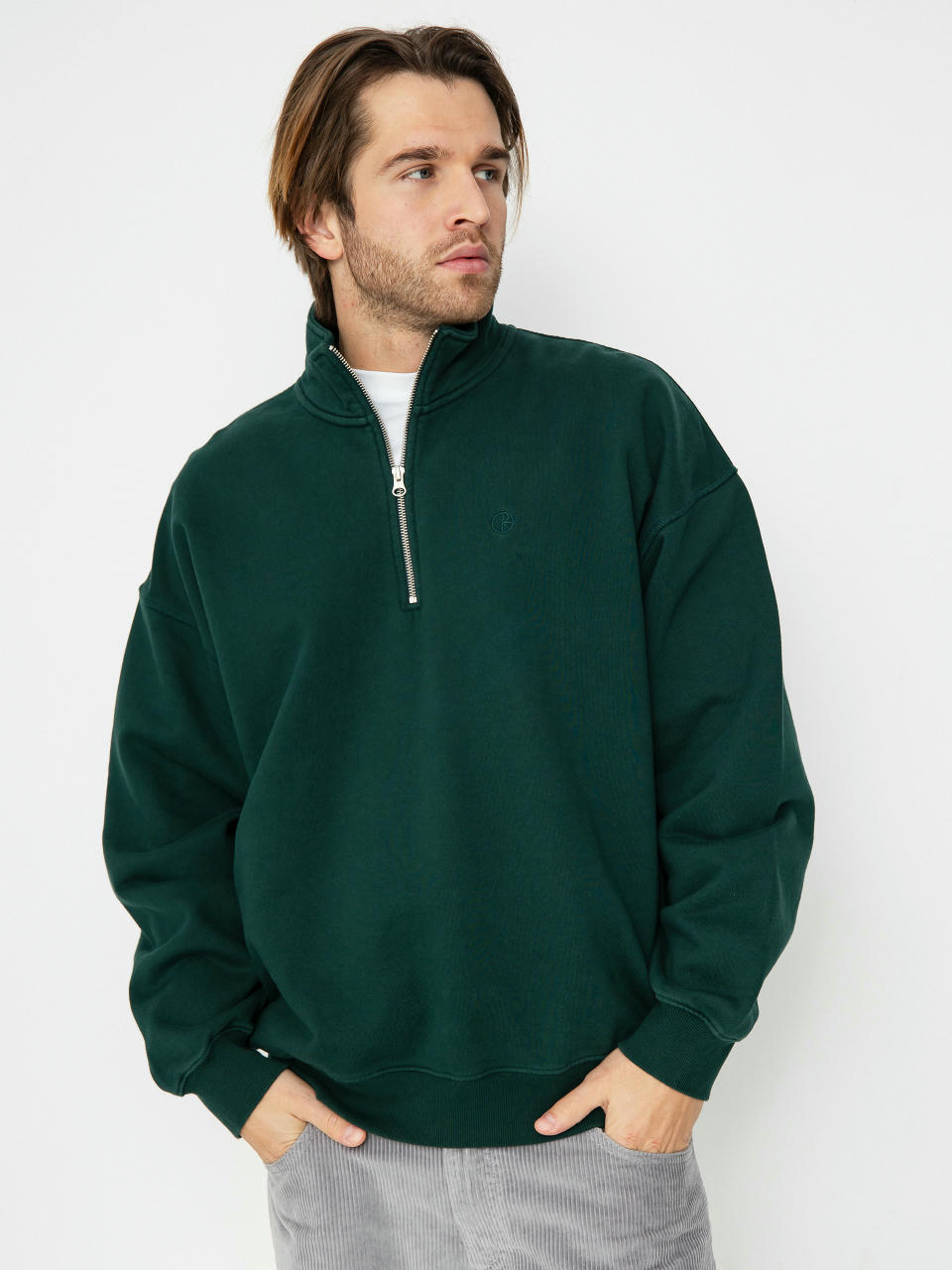 Hanorac Polar Skate Frankie Half Zip (dark emerald)