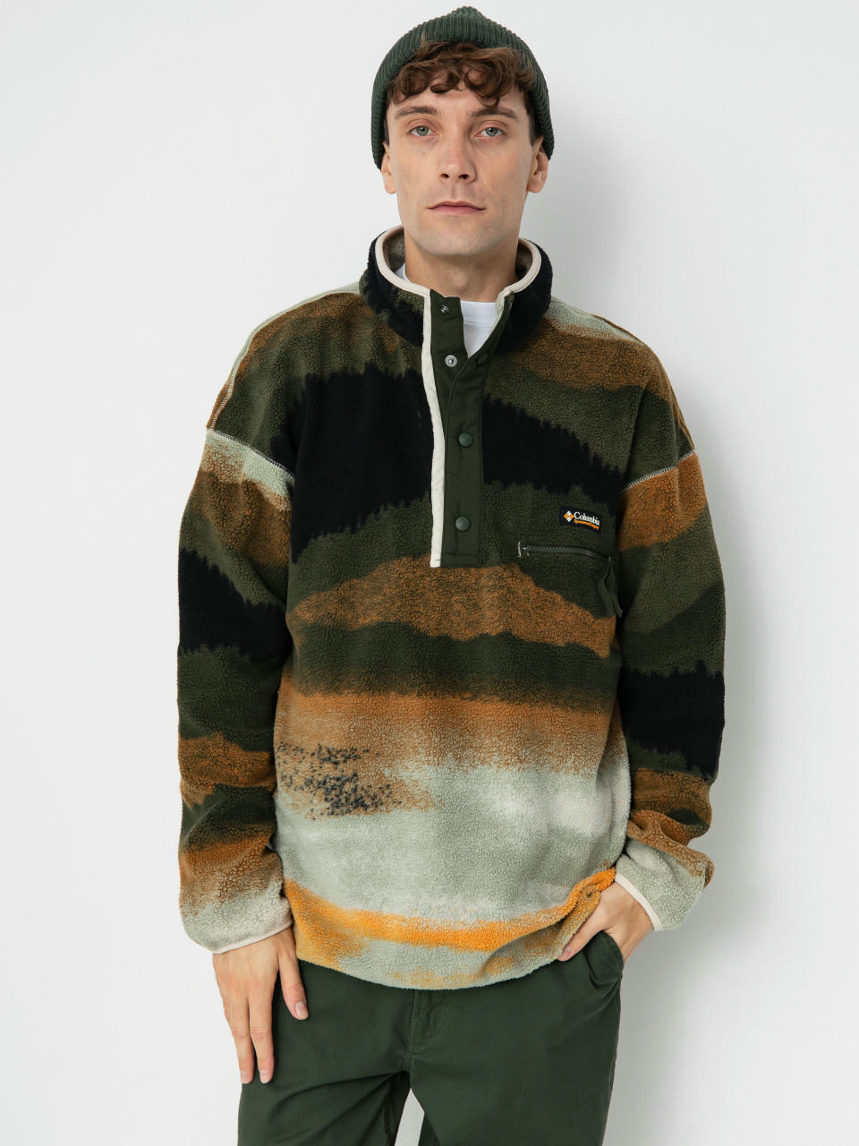 Pentru bărbați Hanorac din fleece Columbia Helvetia II Printed Half Snap (greenscape dolo)