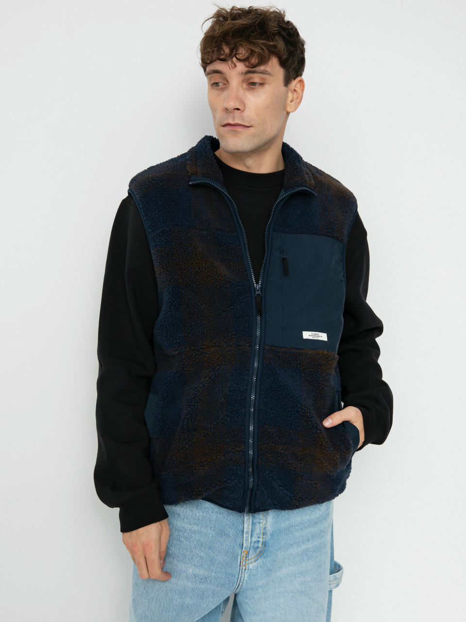 Vestă Element Lake Vest Sherpa (eclipse navy/java plaid)