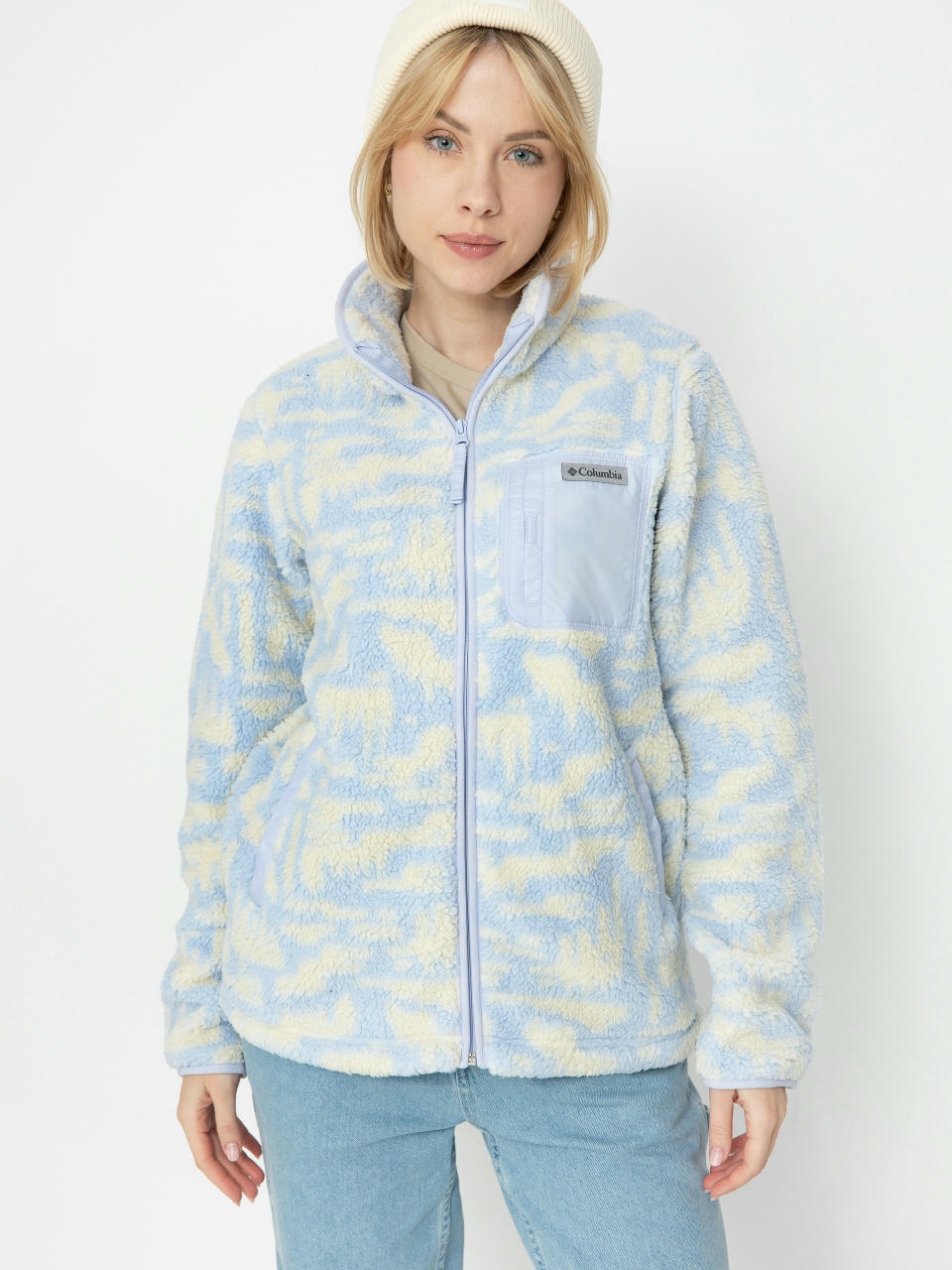 Hanorac din fleece Columbia West Bend Print Full Zip II Wmn (snowdrift highl)