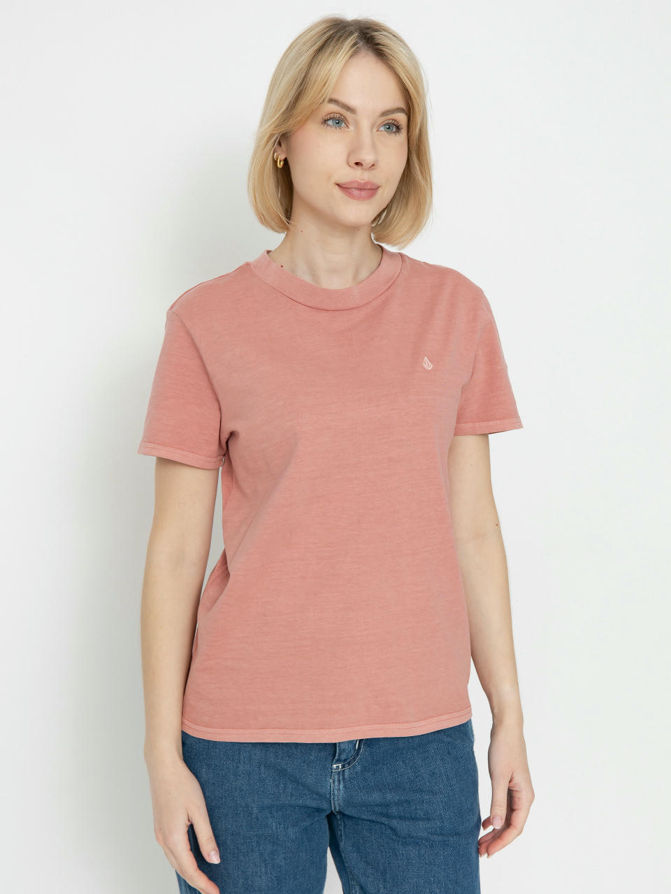 Tricou Volcom Solid Stone Emb Wmn (mauve rose)