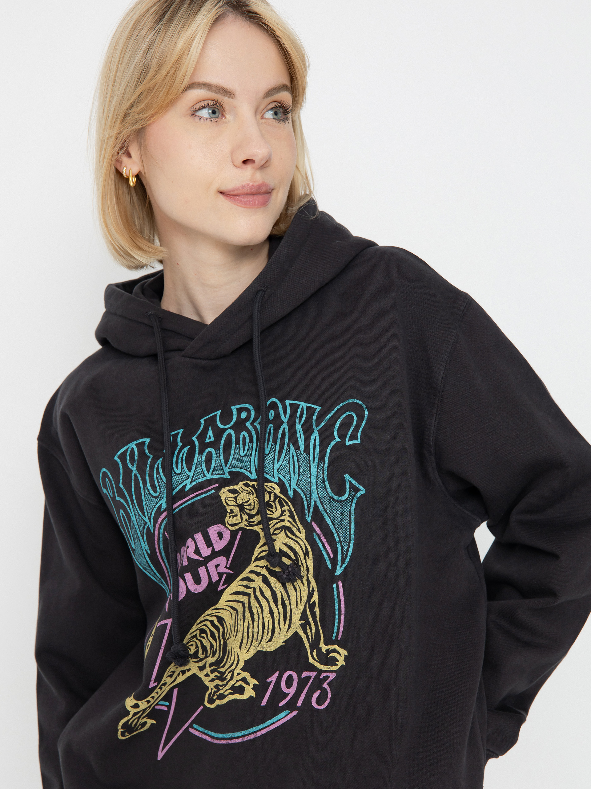 Hanorac cu glugă Billabong Tiger Tour HD Wmn (off black)