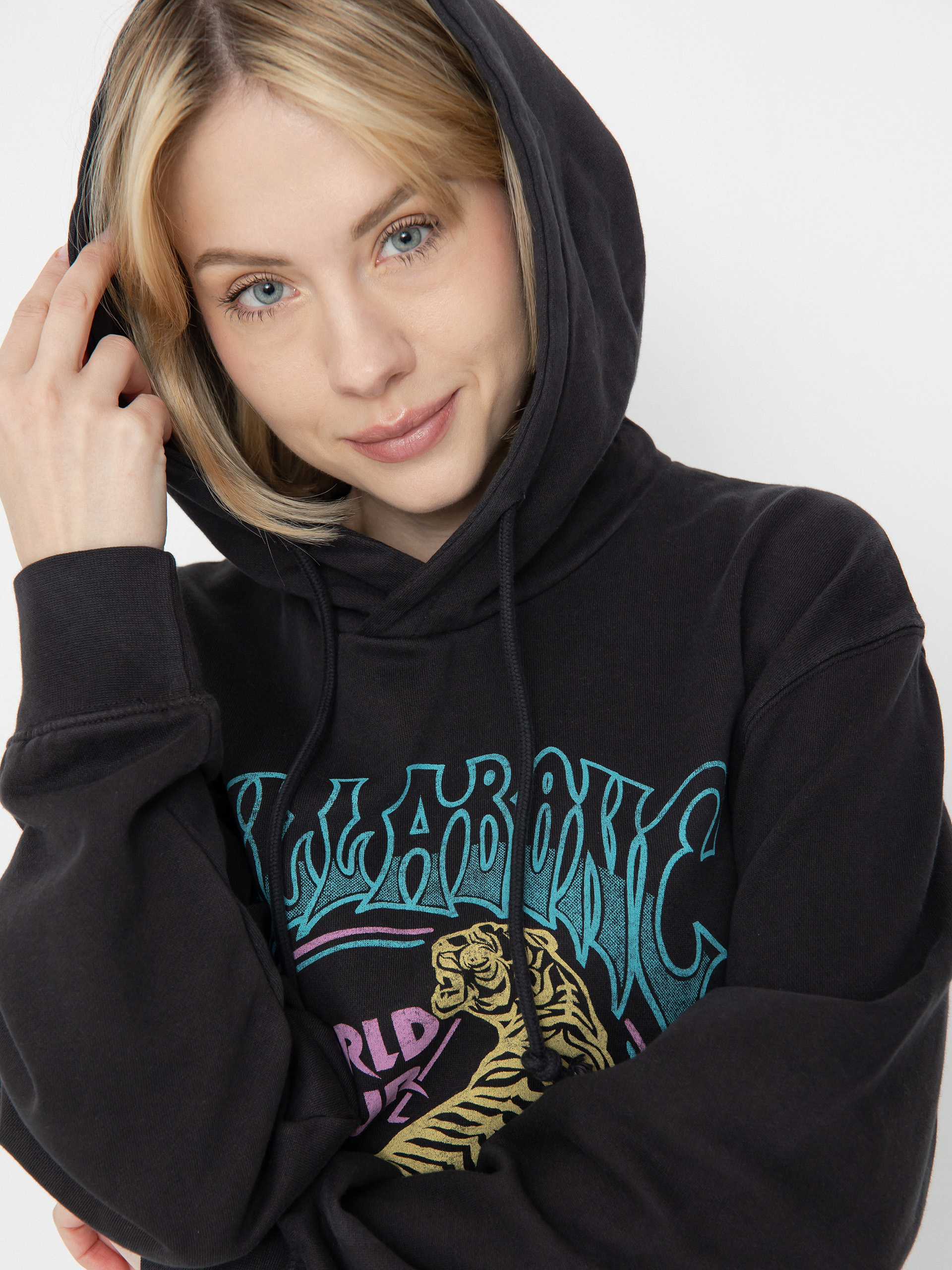 Hanorac cu glugă Billabong Tiger Tour HD Wmn (off black)