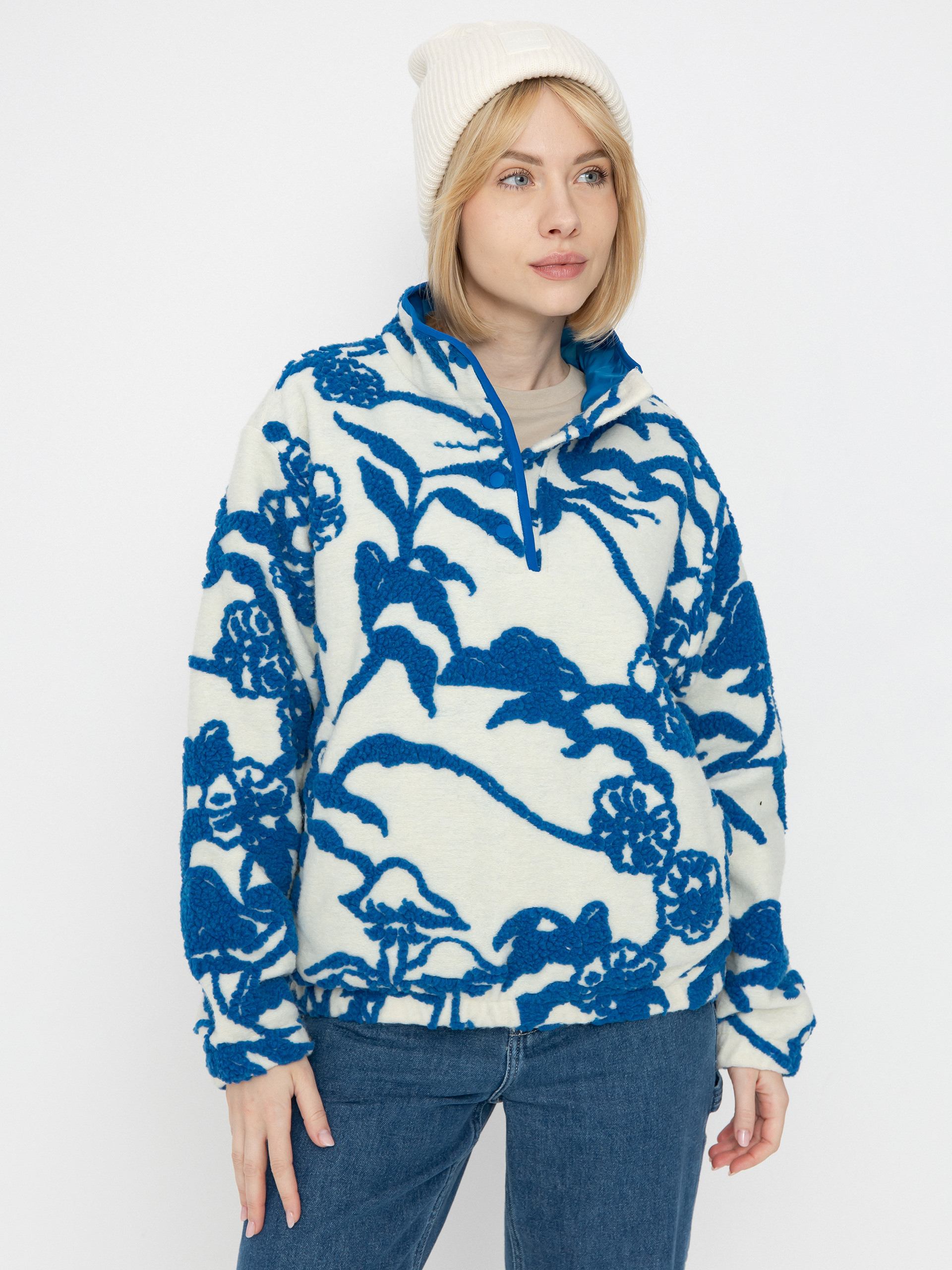 Pentru femei Hanorac din fleece OBEY Scenic Mock (cream multi)