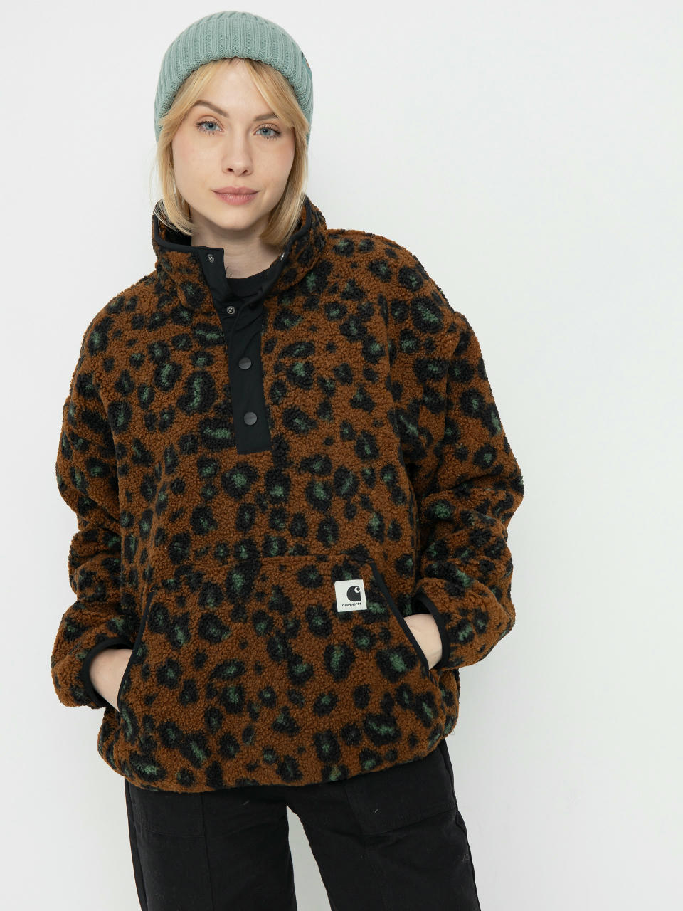 Pentru femei Hanorac din fleece Carhartt WIP Elliot (camo leo jacquard/tamarind/black)