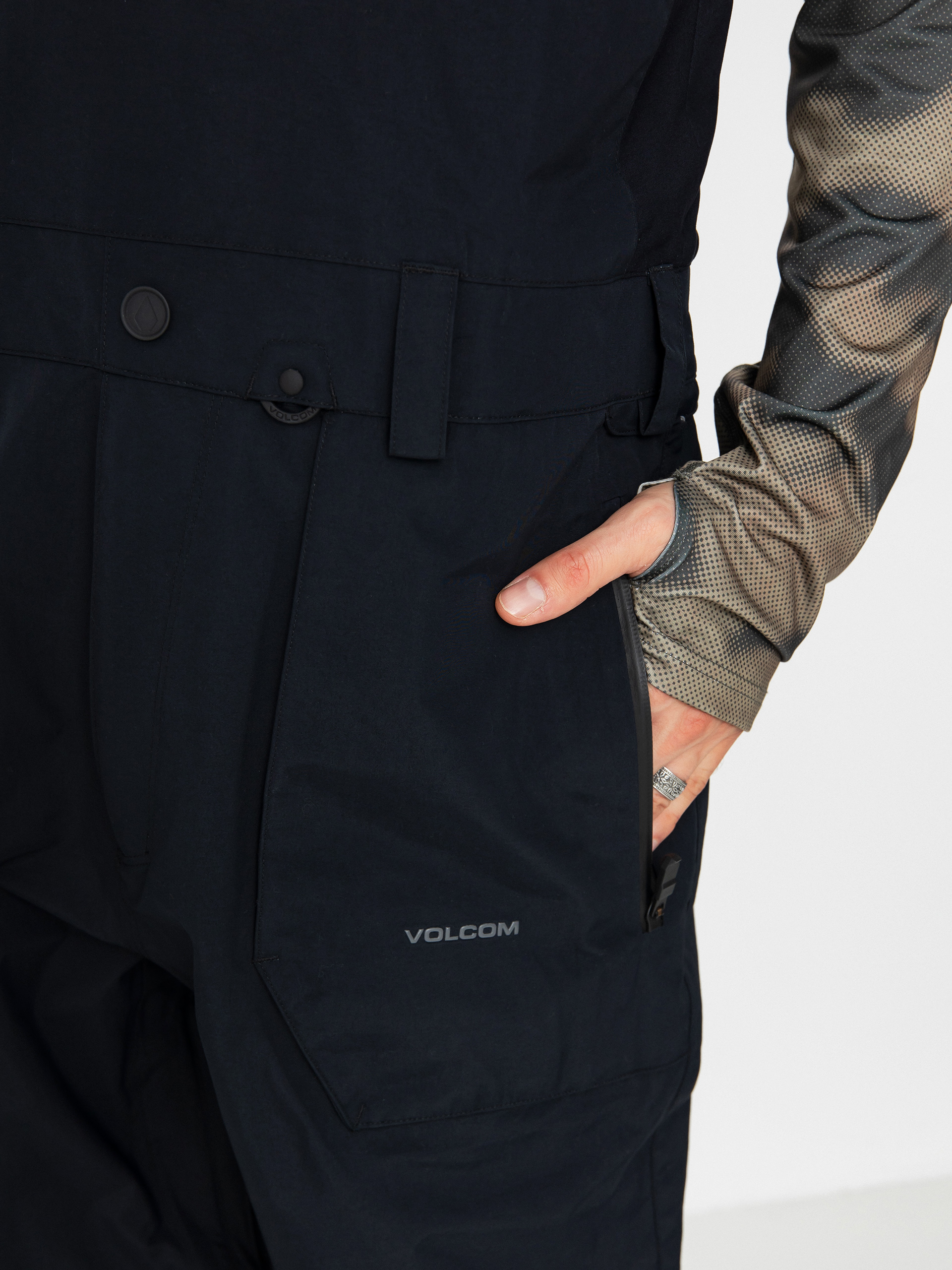 Pentru bărbați Pantaloni pentru snowboard Volcom Rain Gore Tex Bib Overall (black)