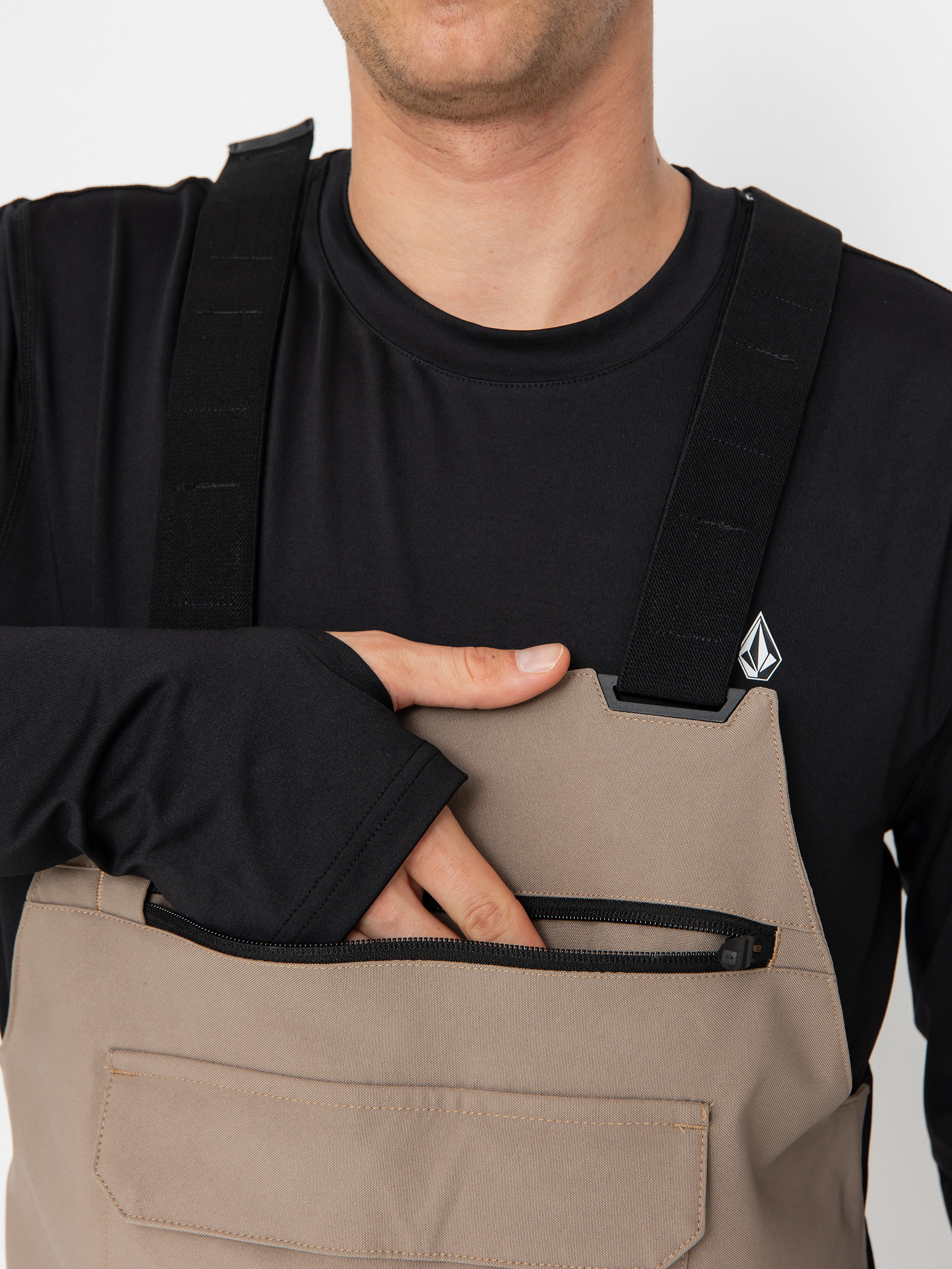 Pentru bărbați Pantaloni pentru snowboard Volcom Roan Bib Overall (chestnut brown)