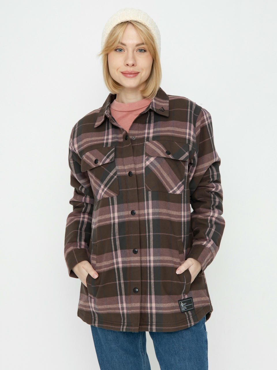 Geacă de snowboard Volcom Ins Riding Flannel Wmn (dusty lavender)