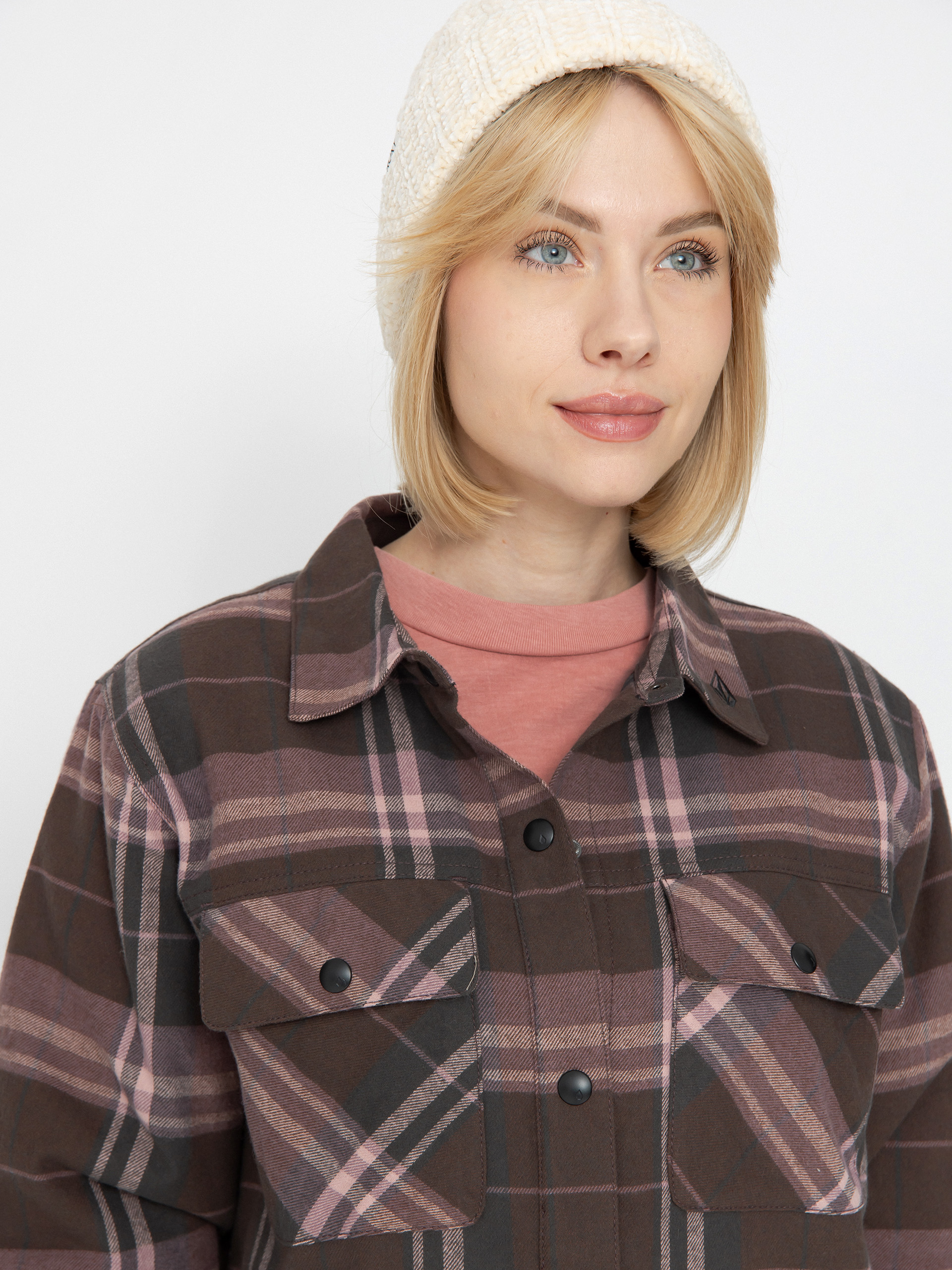 Pentru femei Geacă de snowboard Volcom Ins Riding Flannel (dusty lavender)