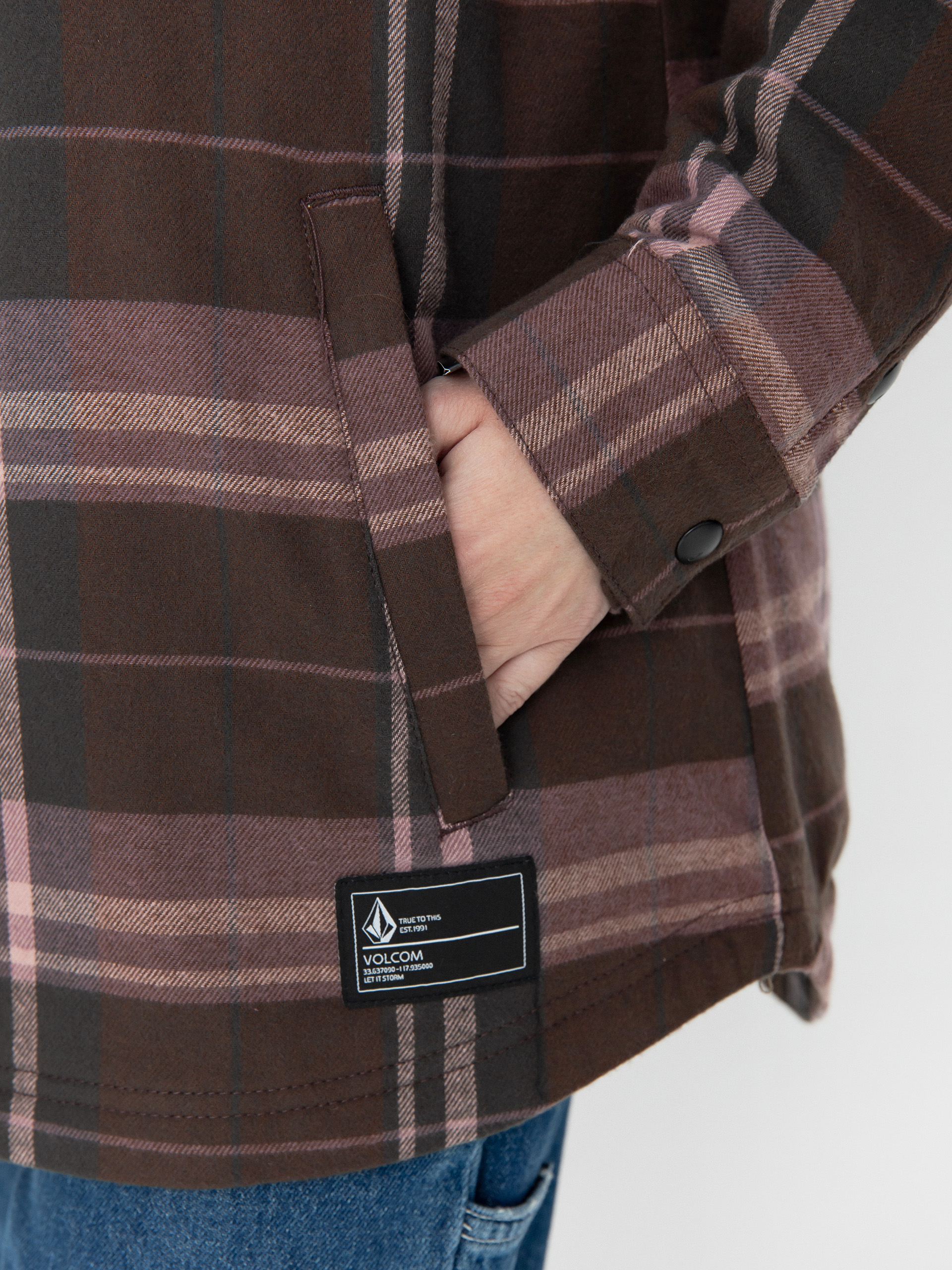 Pentru femei Geacă de snowboard Volcom Ins Riding Flannel (dusty lavender)