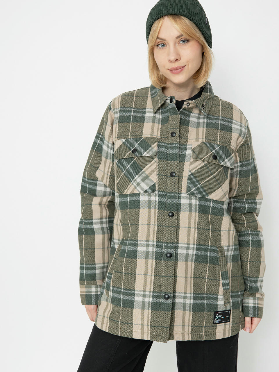 Geacă de snowboard Volcom Ins Riding Flannel Wmn (sand)