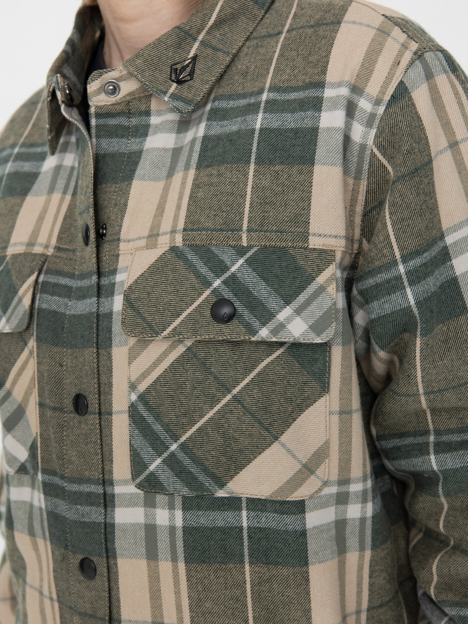 Pentru femei Geacă de snowboard Volcom Ins Riding Flannel (sand)