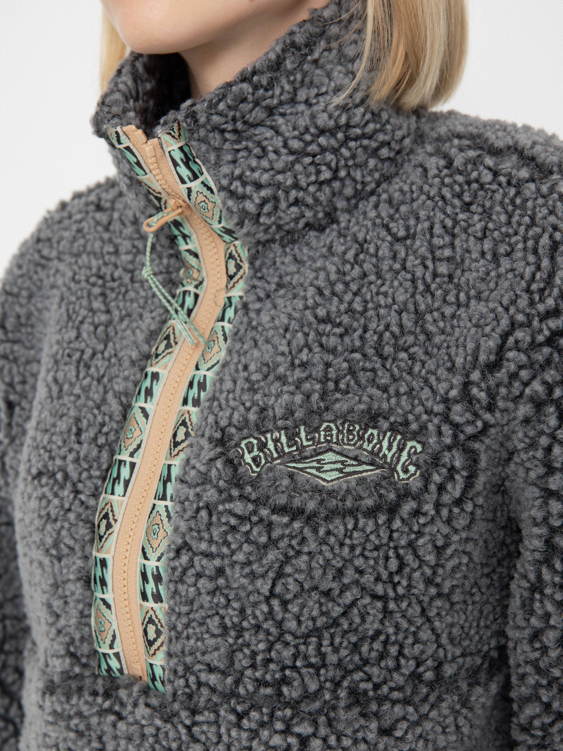 Pentru femei Hanorac din fleece Billabong Horizon Mock Neck (charcoal)