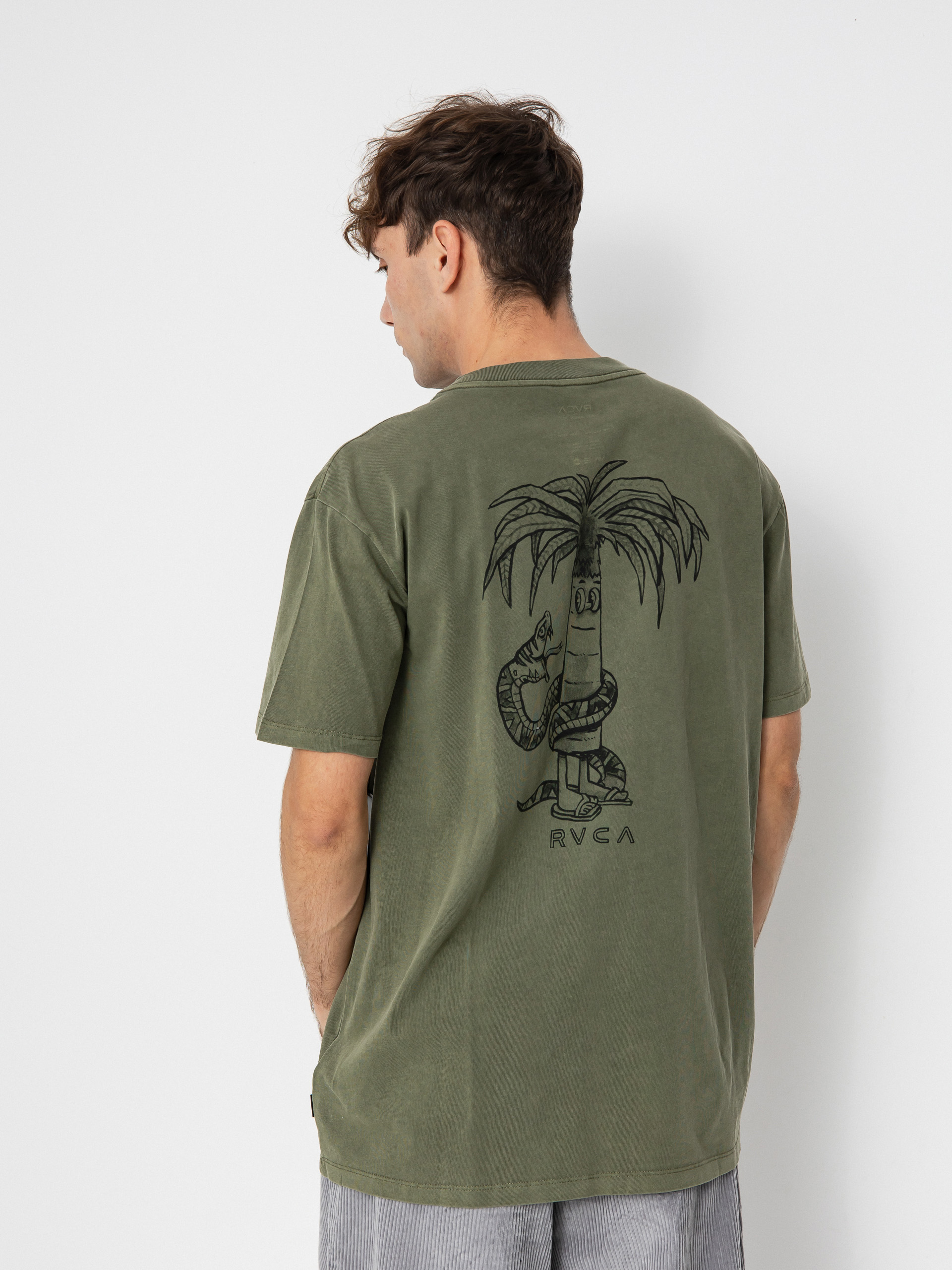 Tricou RVCA Pommier Palms (olive)