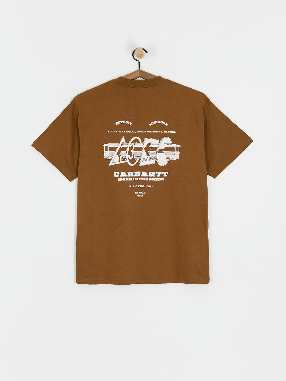 Tricou Carhartt WIP Runaway (hamilton brown/white)