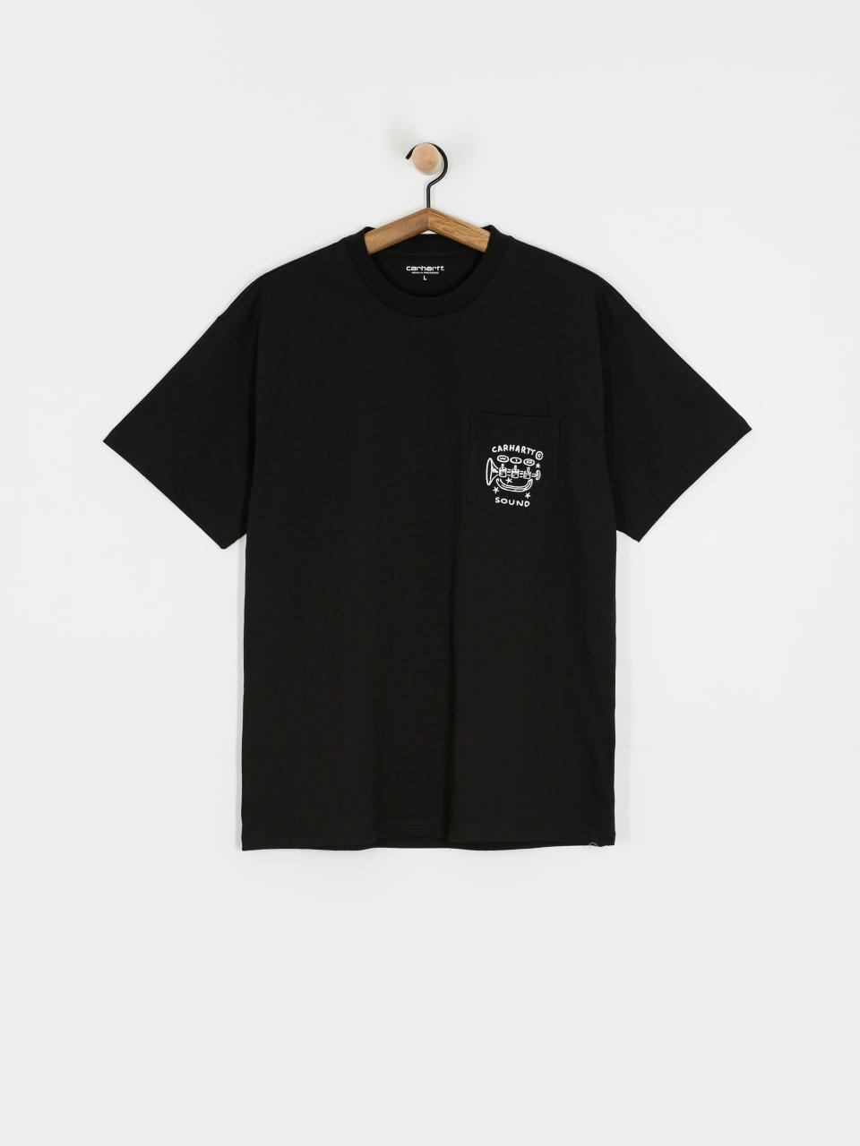 Tricou Carhartt WIP Fragments Pocket (black/white)