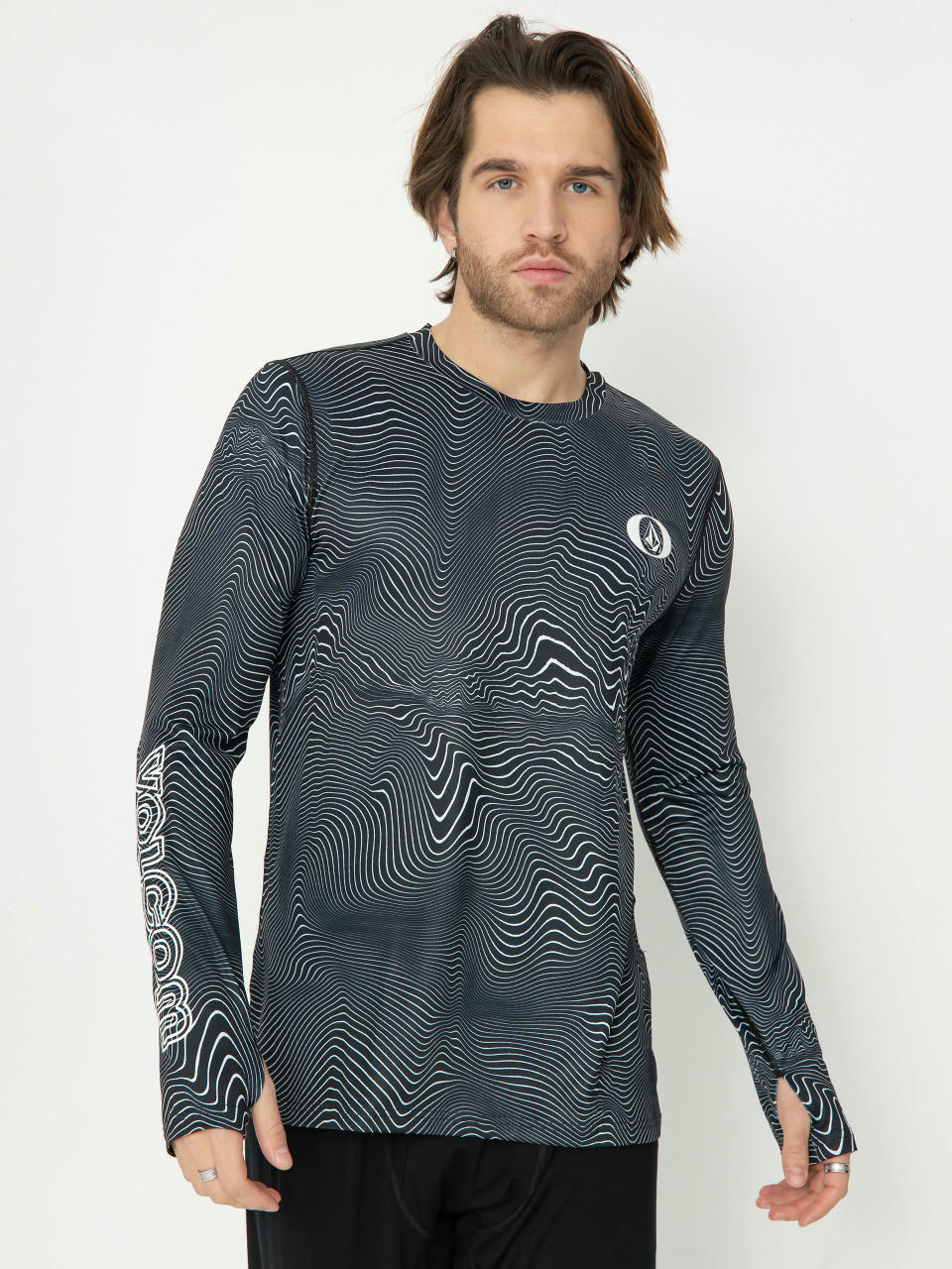 Pentru bărbați Longsleeve Volcom M V Science Crew (black print)