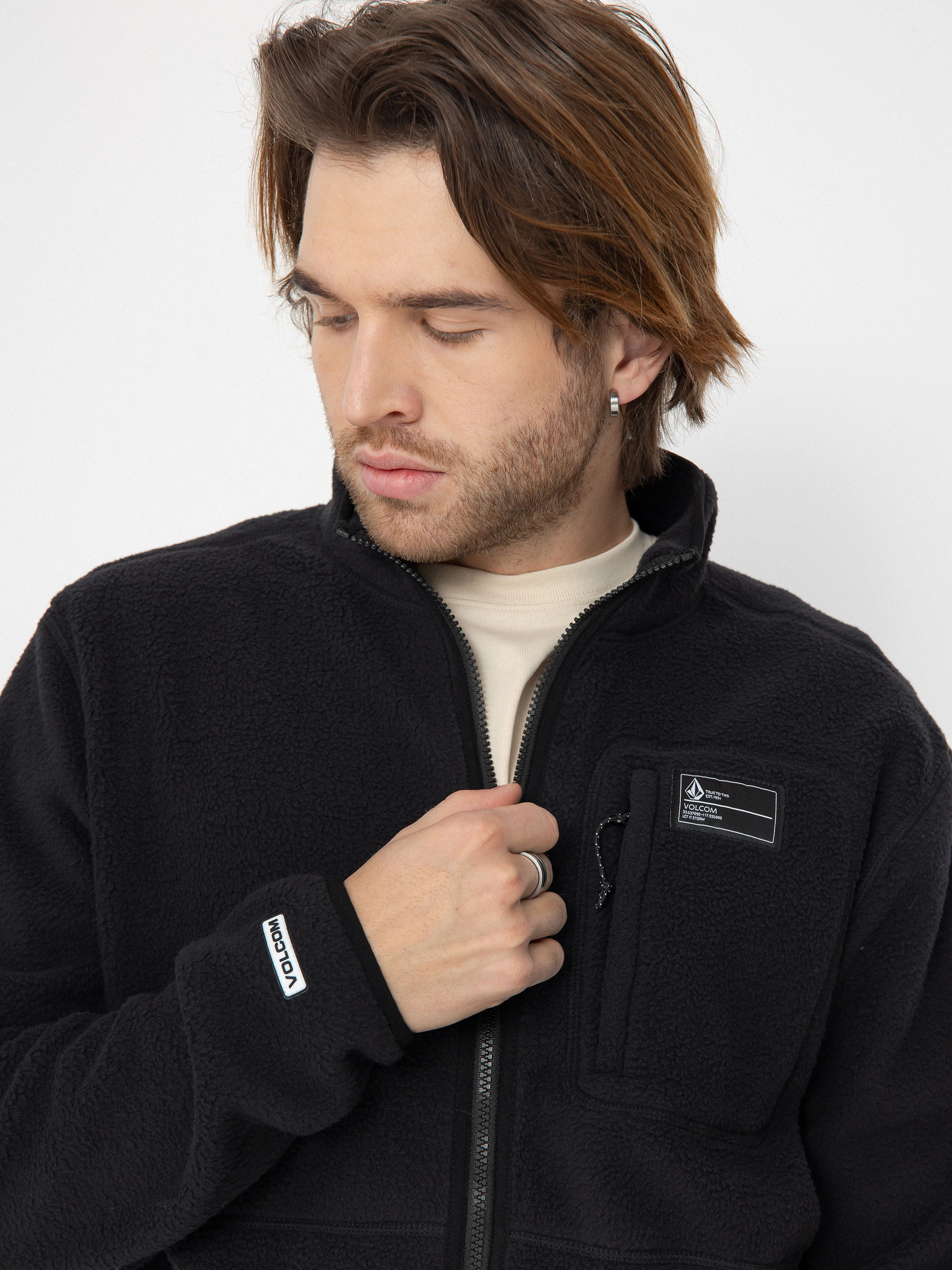 Pentru bărbați Hanorac termic Volcom Fleecer Full Zip (black)