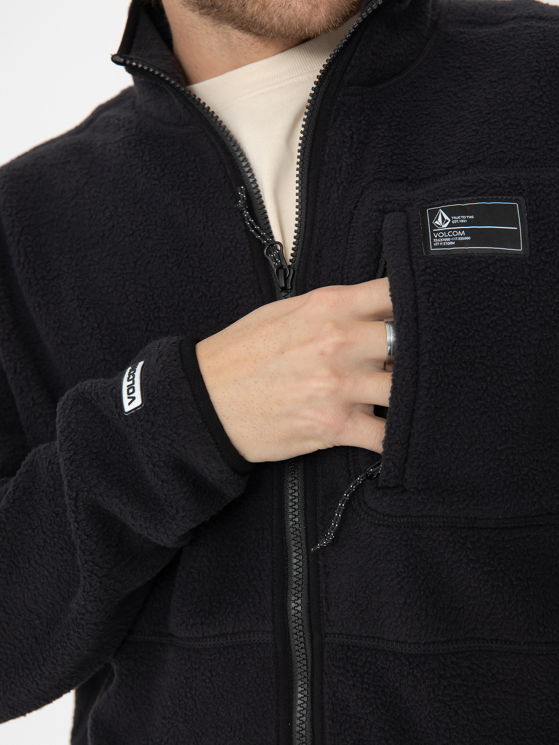 Pentru bărbați Hanorac termic Volcom Fleecer Full Zip (black)