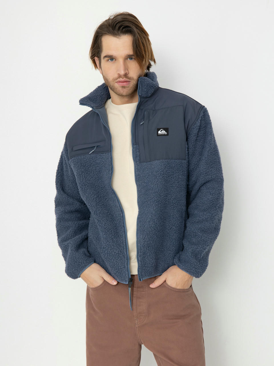 Hanorac din fleece Quiksilver Shallow Water FZ (vintage indigo)